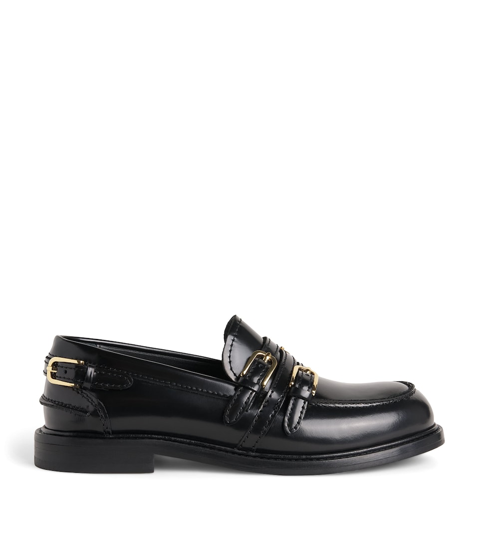 Sandro Paris Leather Buckled Loafers Black