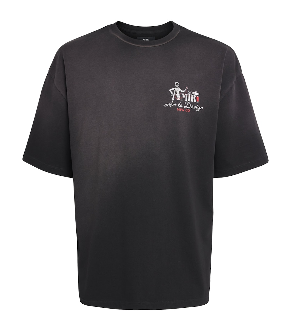 AMIRI Mens Cotton Studio T-Shirt Black