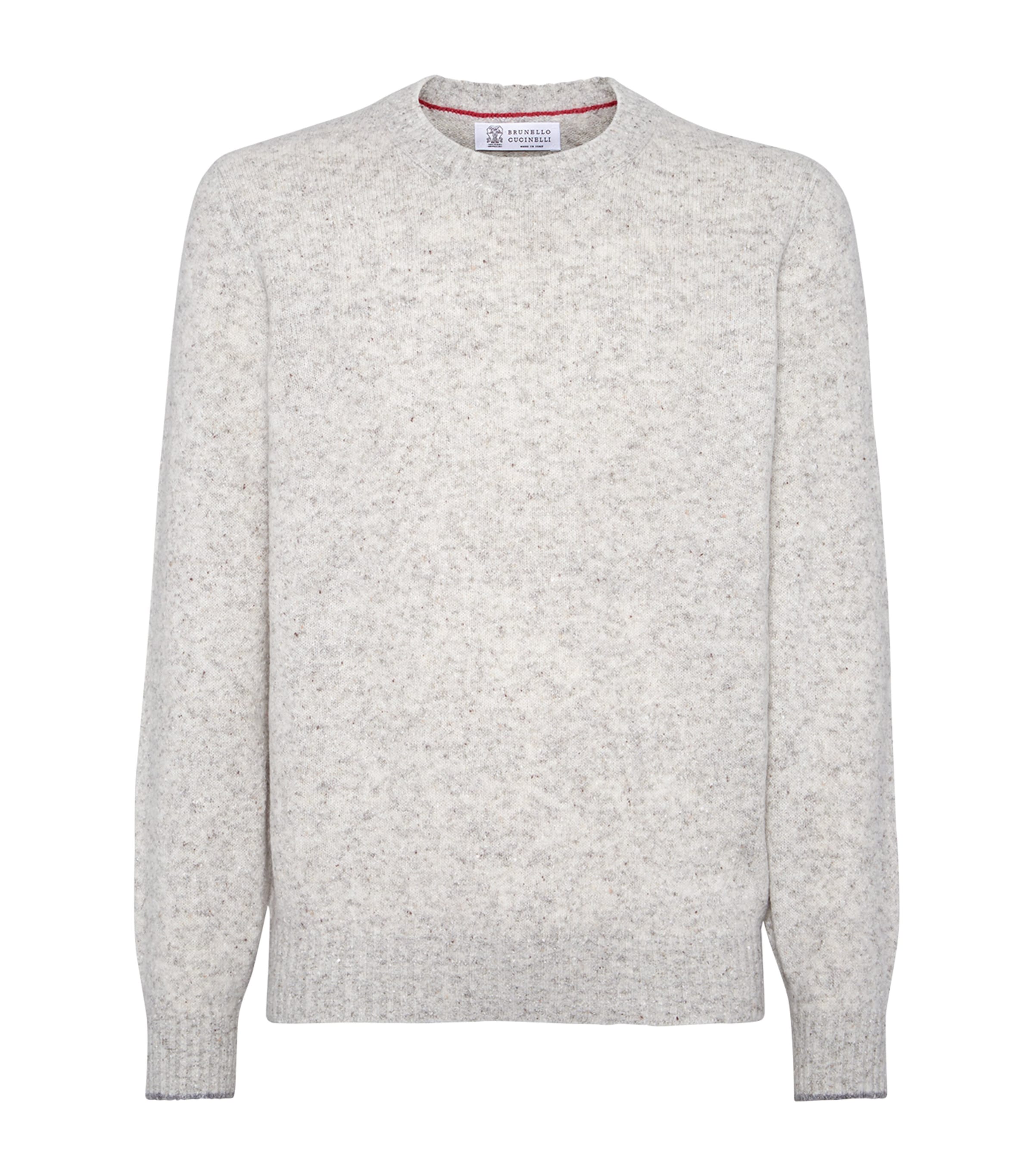 Alpaca-Wool-Silk Flecked Sweatshirt