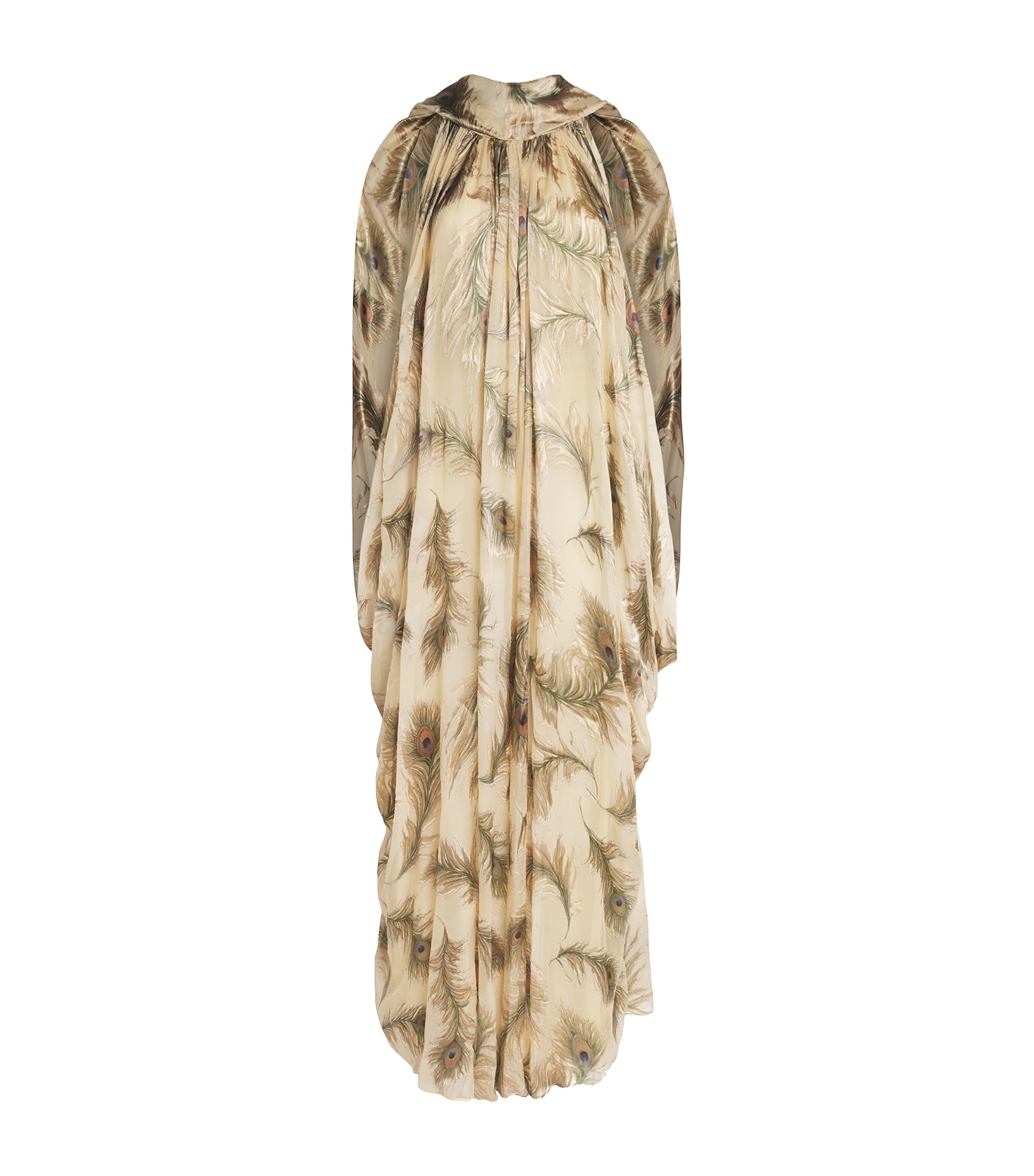 Zimmermann Womens Silk Printed Burnout Halter Maxi Dress Cream Feather