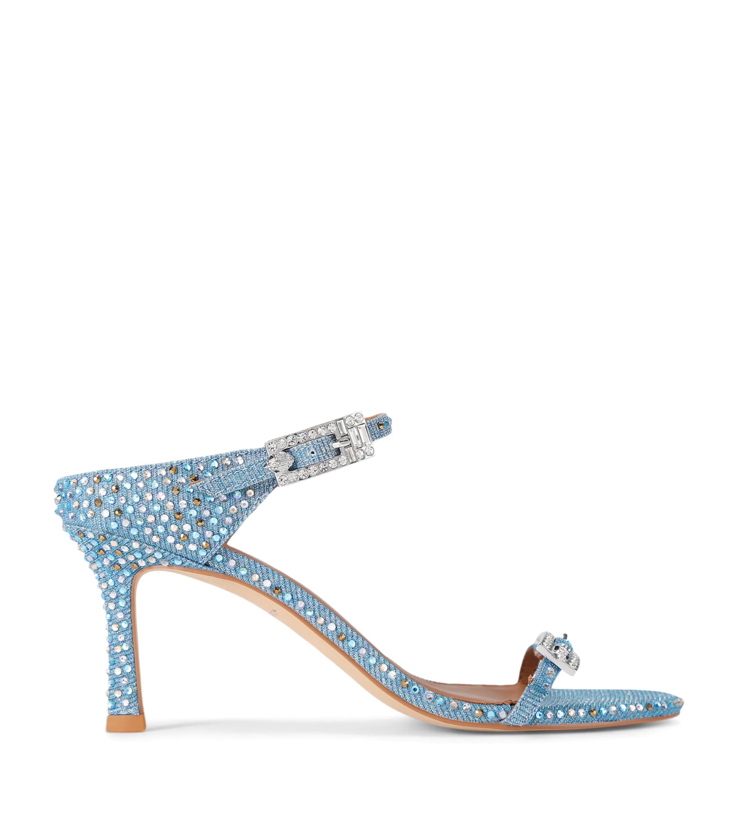 Kurt Geiger London Embellished Strass Heeled Sandals 75 Pale Blue