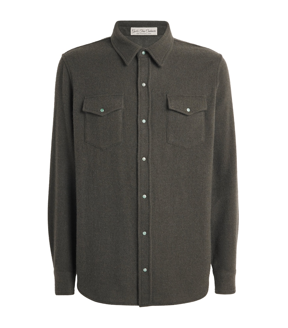 Cashmere Press-Stud Overshirt