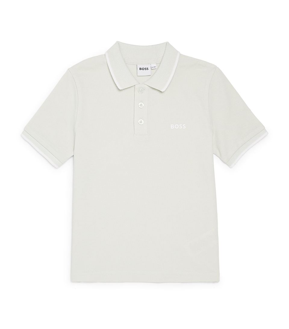BOSS Kidswear Cotton Logo Polo Shirt (4-16 Years) Green