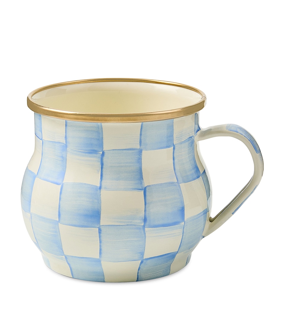 MacKenzie-Childs Sky Check Mug Blue
