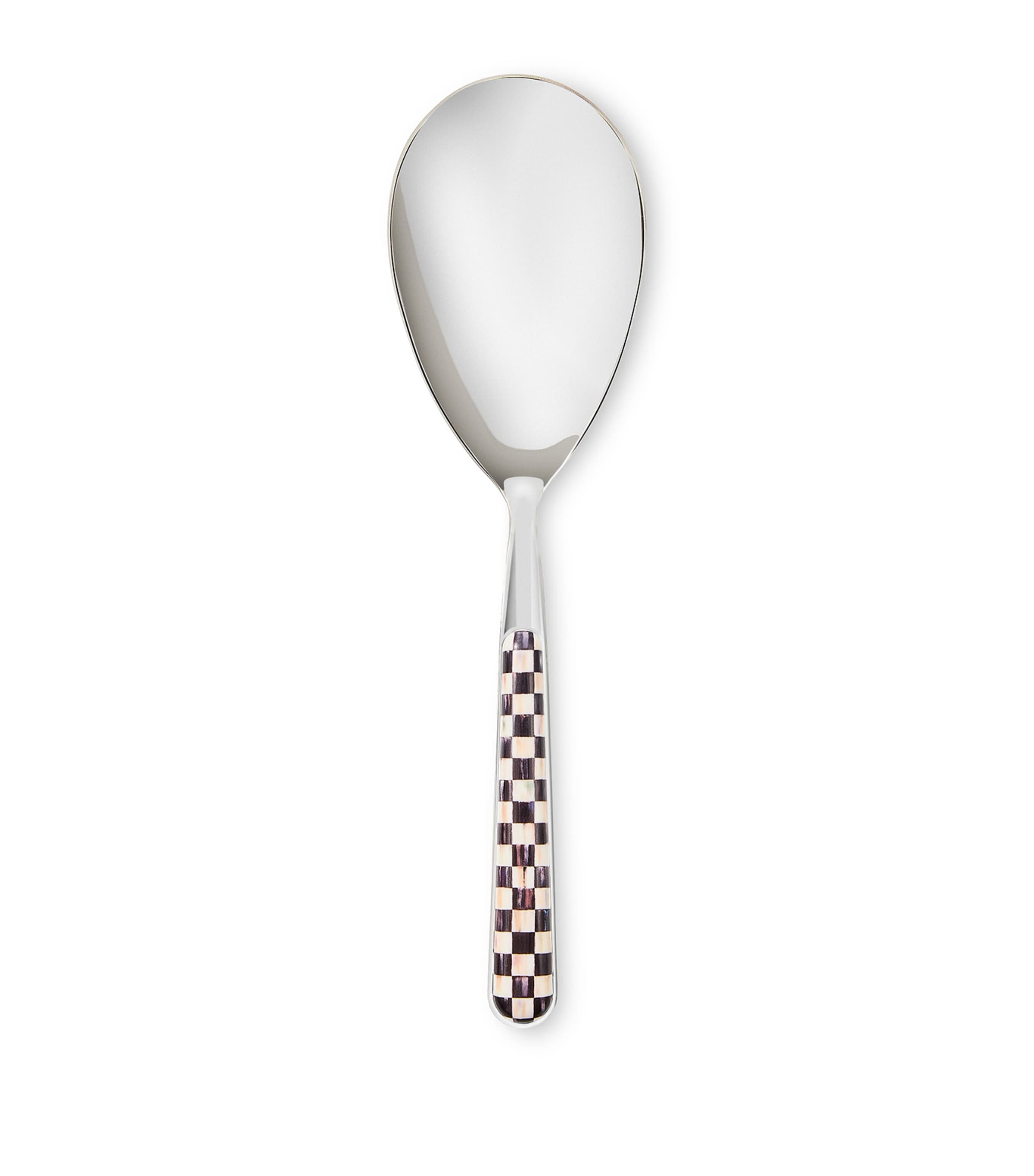 MacKenzie-Childs Stainless Steel Courtly Check Bistro Serving Spoon Black
