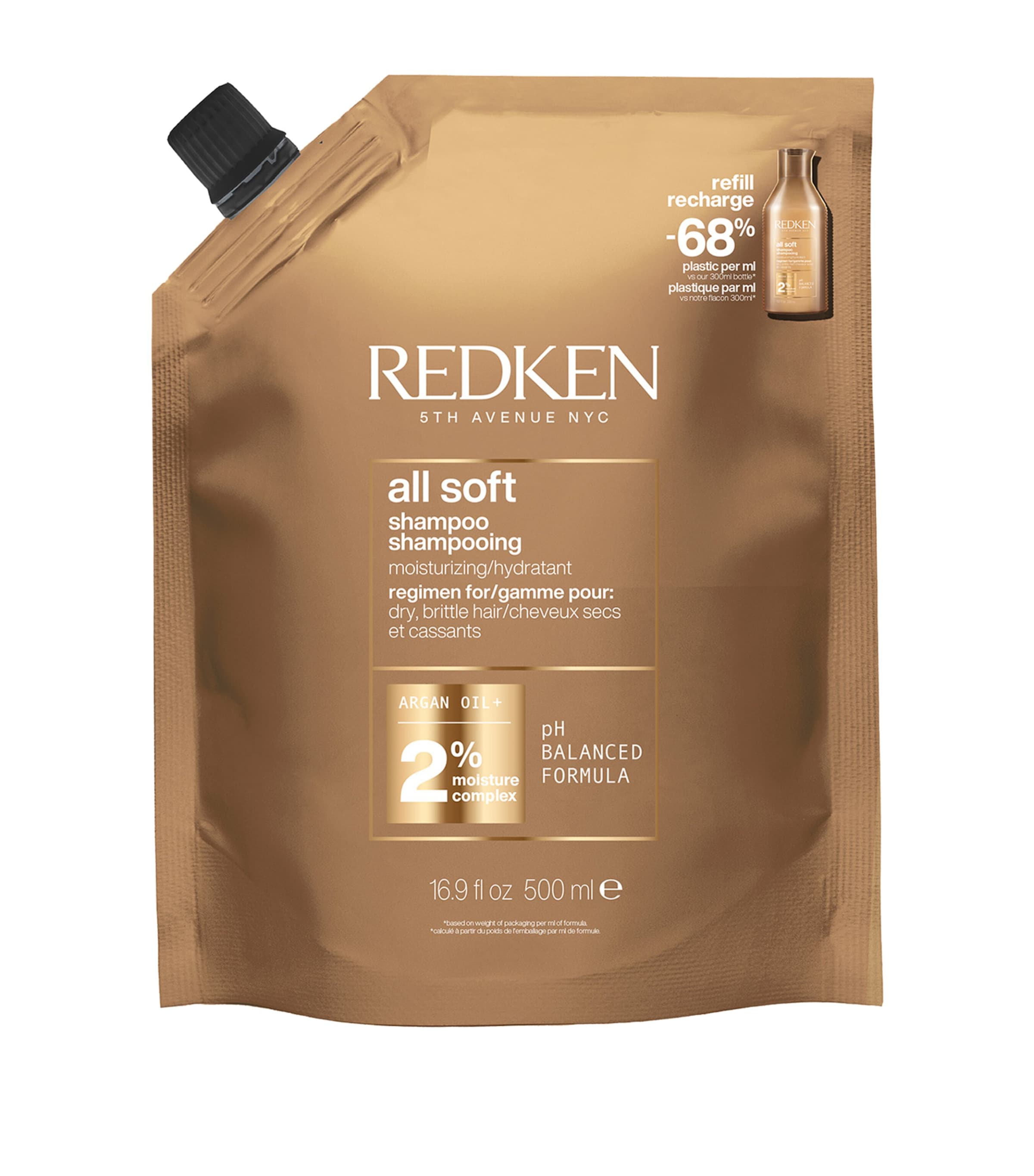 Redken All Soft Argan Oil Shampoo (500ml) - Refill