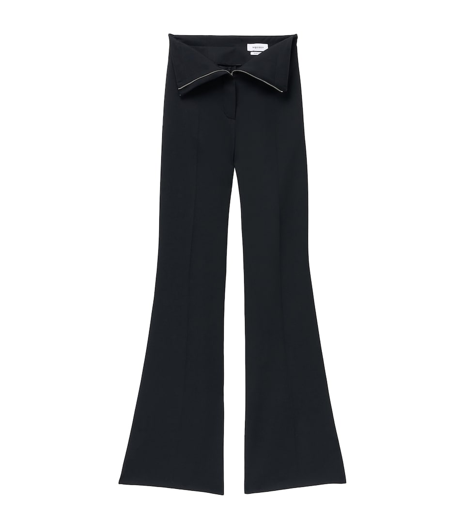 Wool Foldover-Waist Trousers