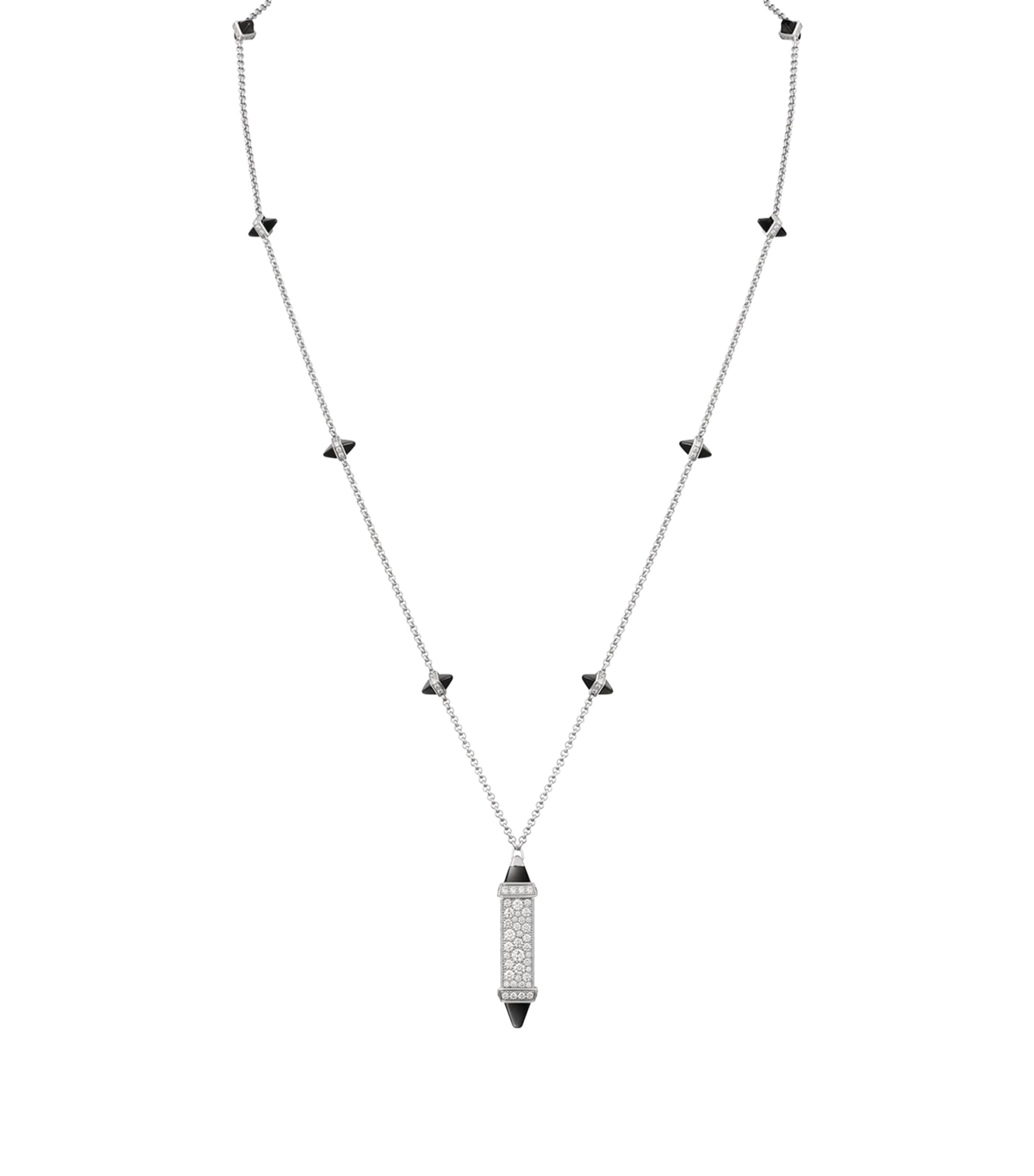 Cartier White Gold, Diamond and Onyx Les Berlingots de Cartier Necklace White Gold