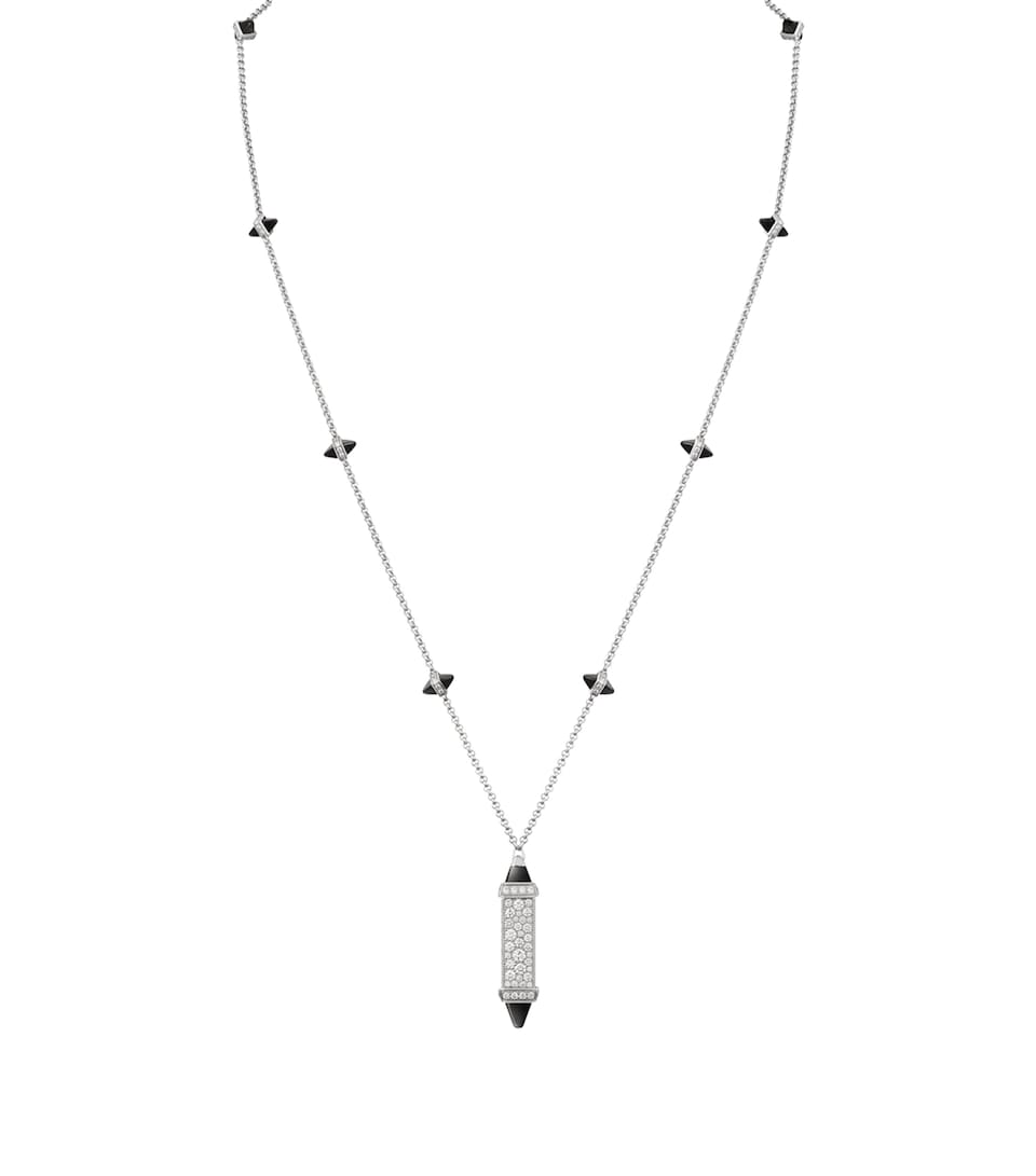 Cartier White Gold, Diamond and Onyx Les Berlingots de Cartier Necklace White Gold