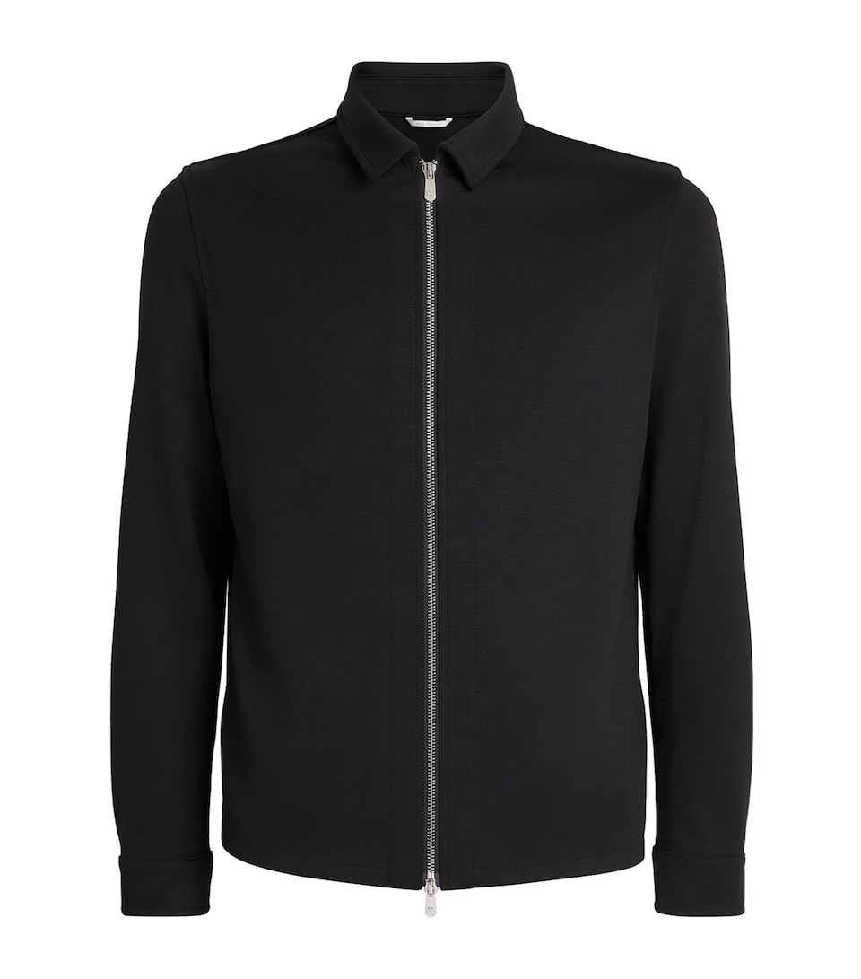 Wool-Cashmere-Blend Zip-Up Overshirt