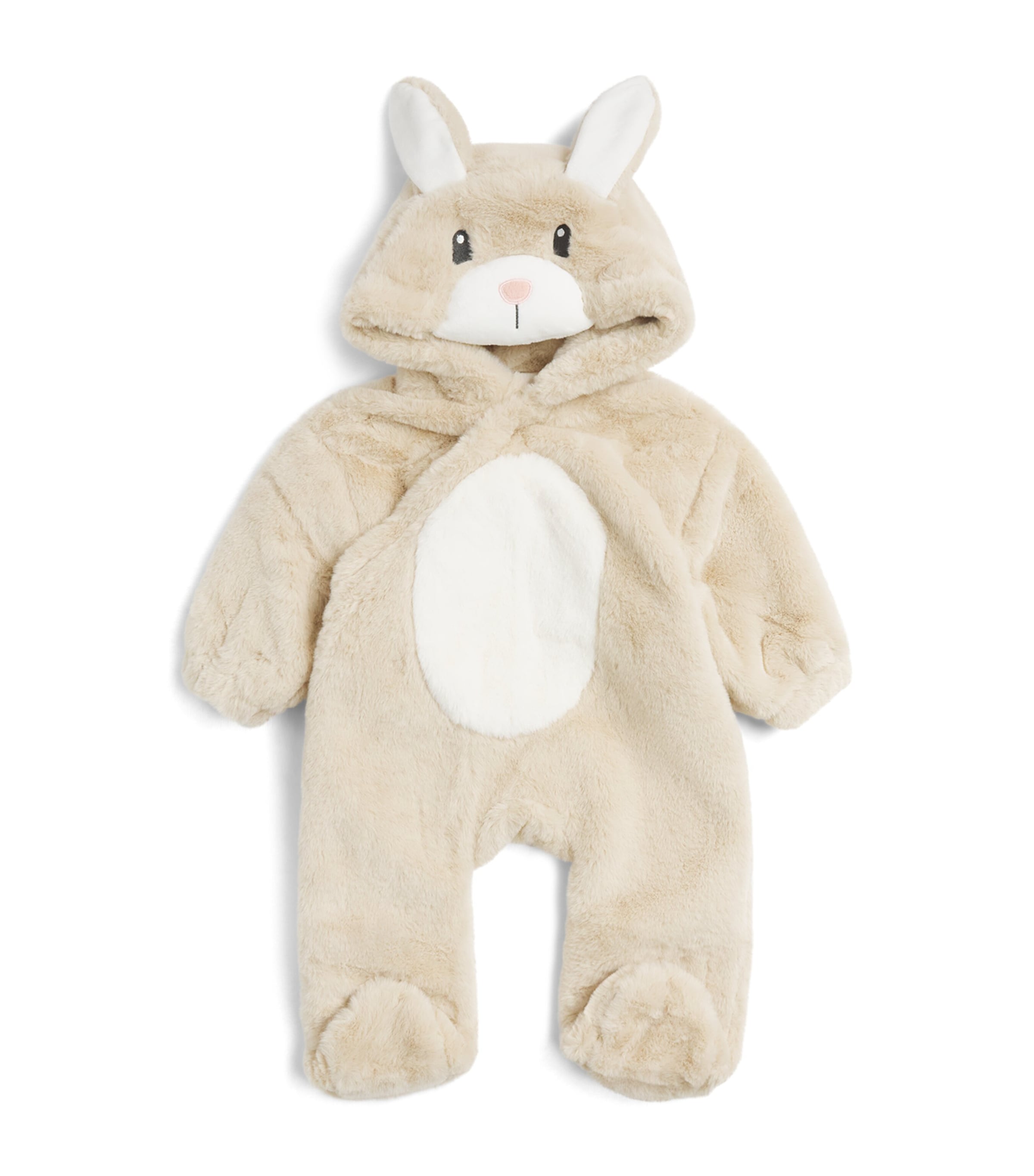MORI Faux Fur Bunny Pramsuit (0-24 Months) Tapioca