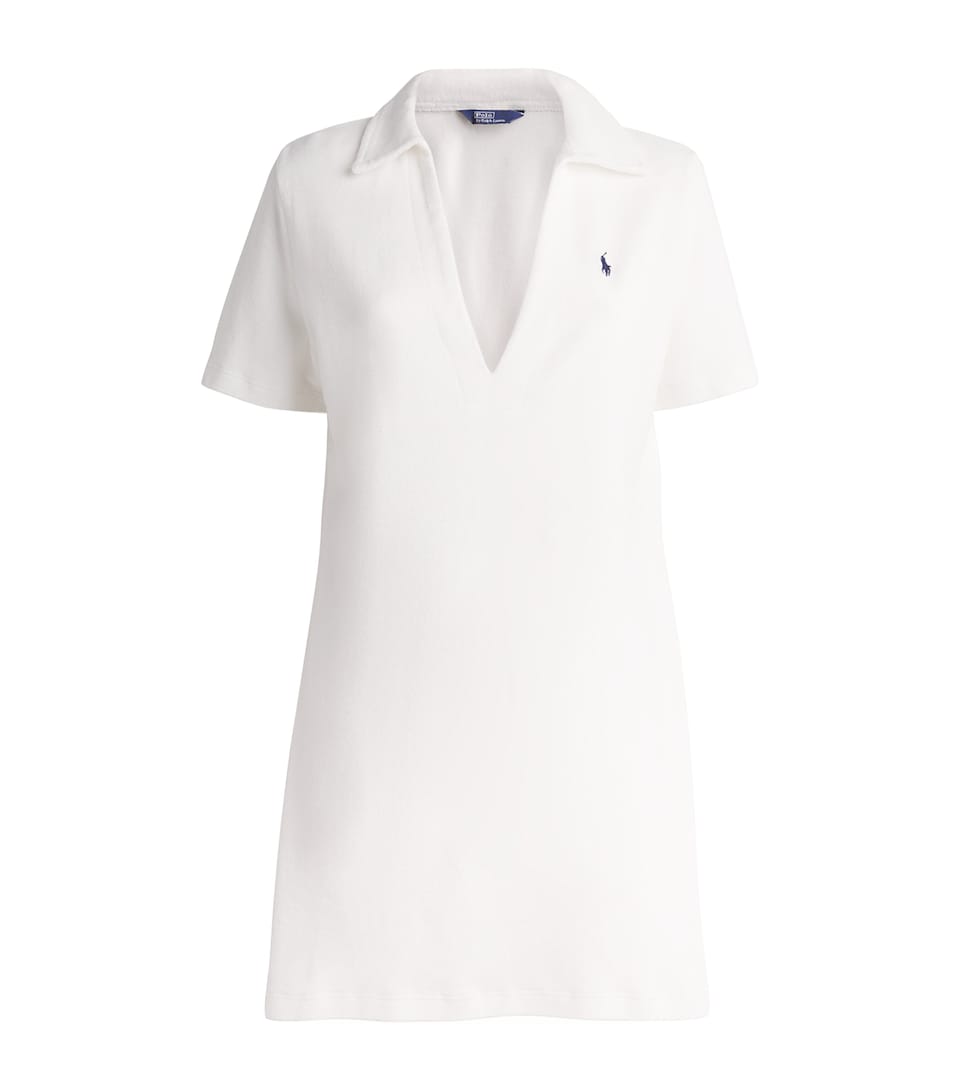Polo Ralph Lauren Womens Terry Polo Pony Mini Dress White