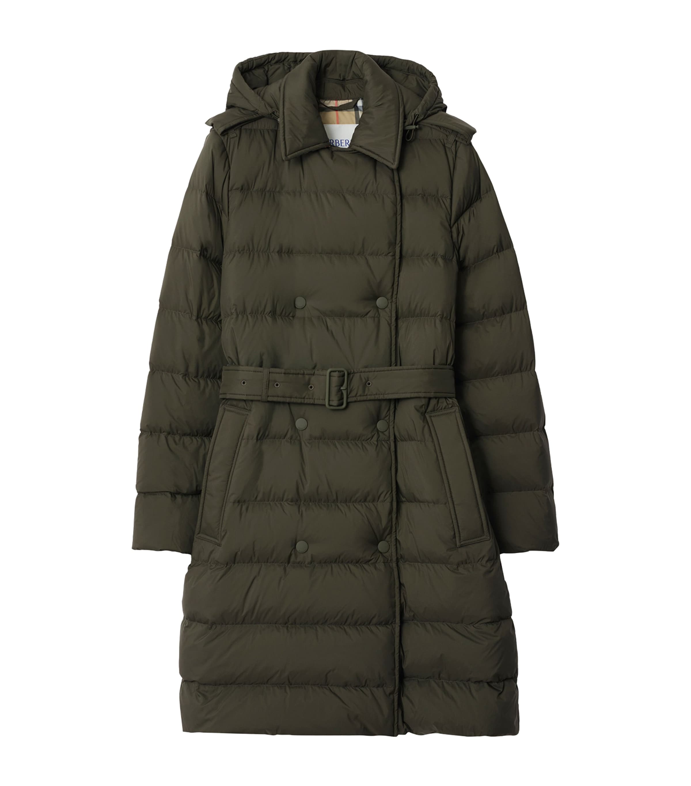 Burberry Womens Hooded Puffer Coat Shale