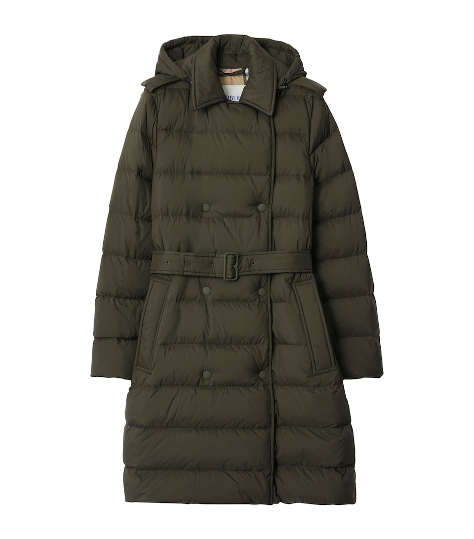 Burberry Womens Hooded Puffer Coat Shale
