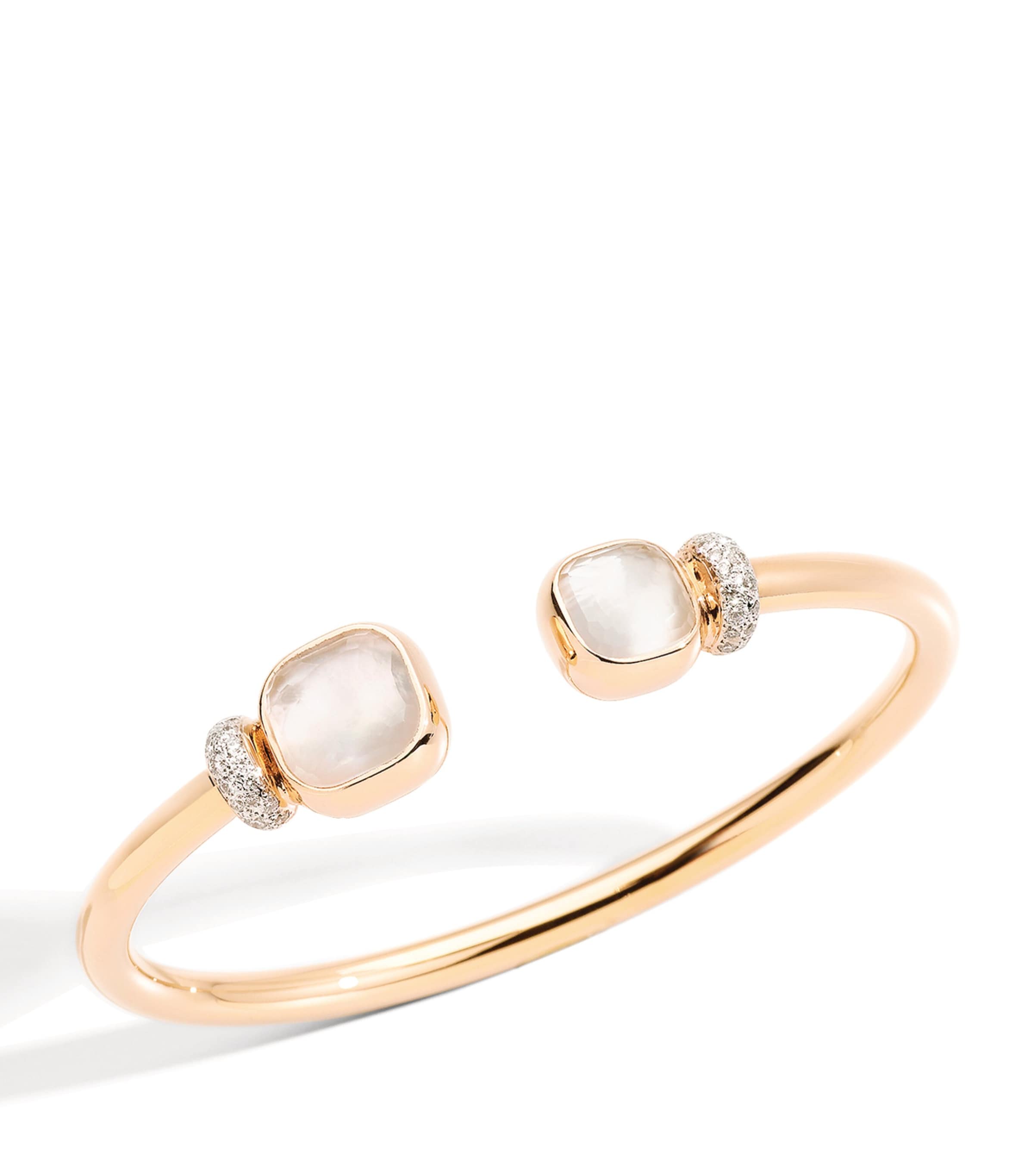 Rose Gold, Diamond, Mother-of-Pearl and Topaz Nudo Classic Bangle
