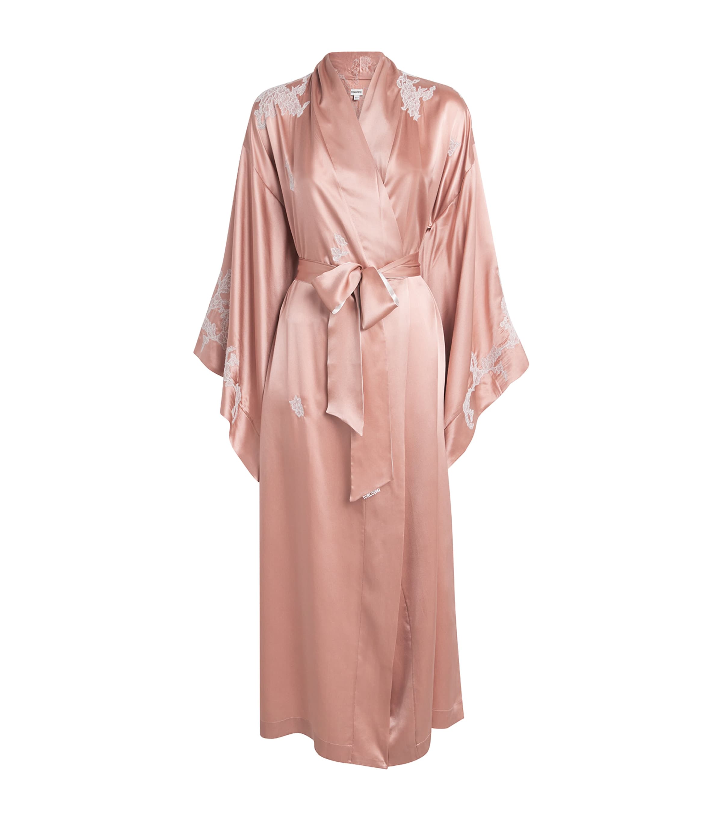 Silk Lace-Trim Robe