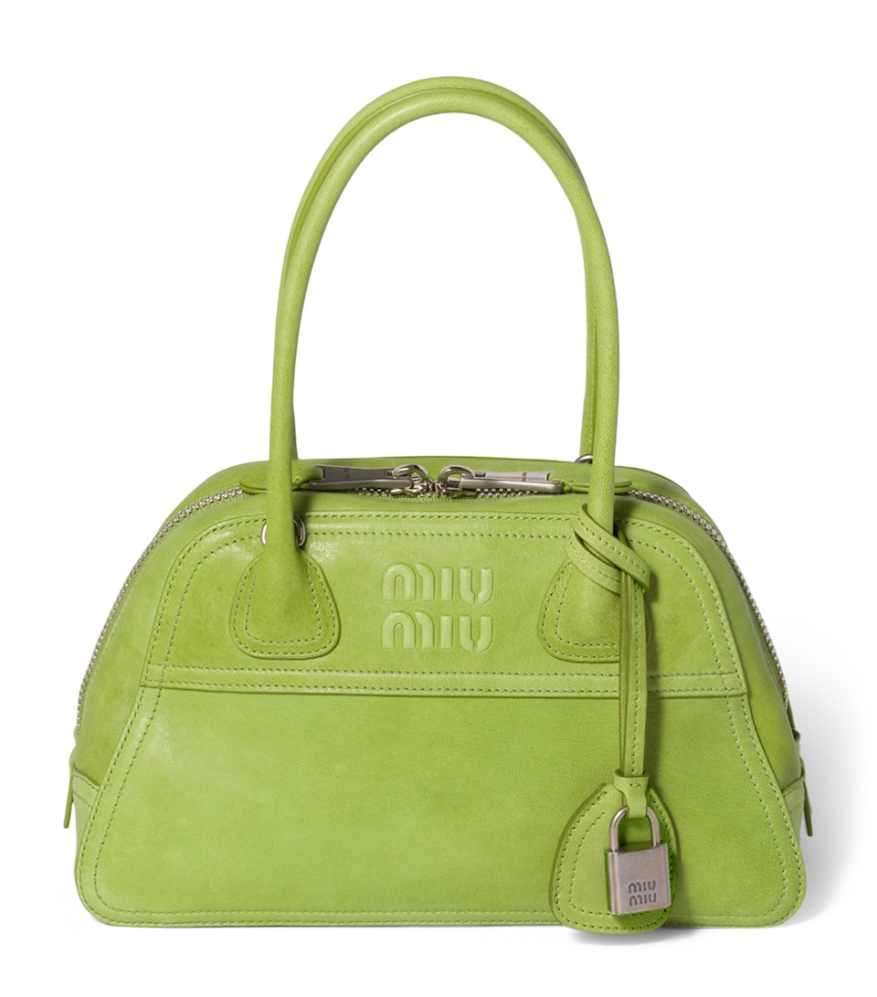 Miu Miu Small Nappa Leather Vivant Nappa Bag Green