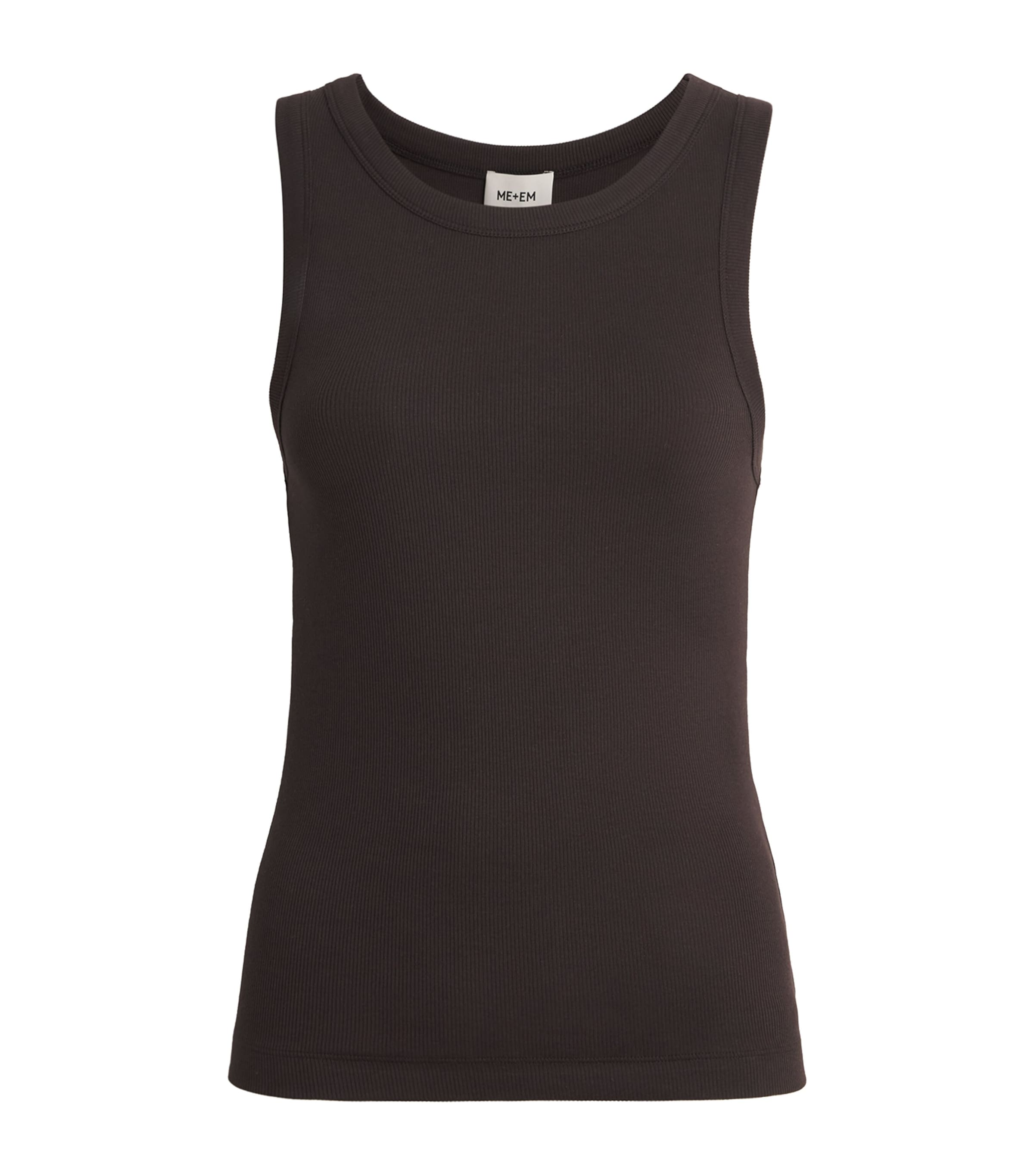 ME+EM Womens Stretch-Cotton Tank Top Cocoa Brown