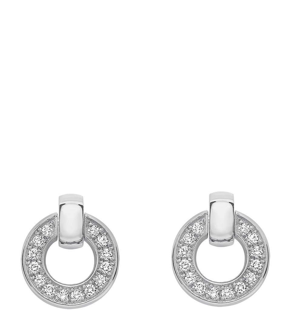 Boodles White Gold and Diamond Roulette Flip Earrings Silver