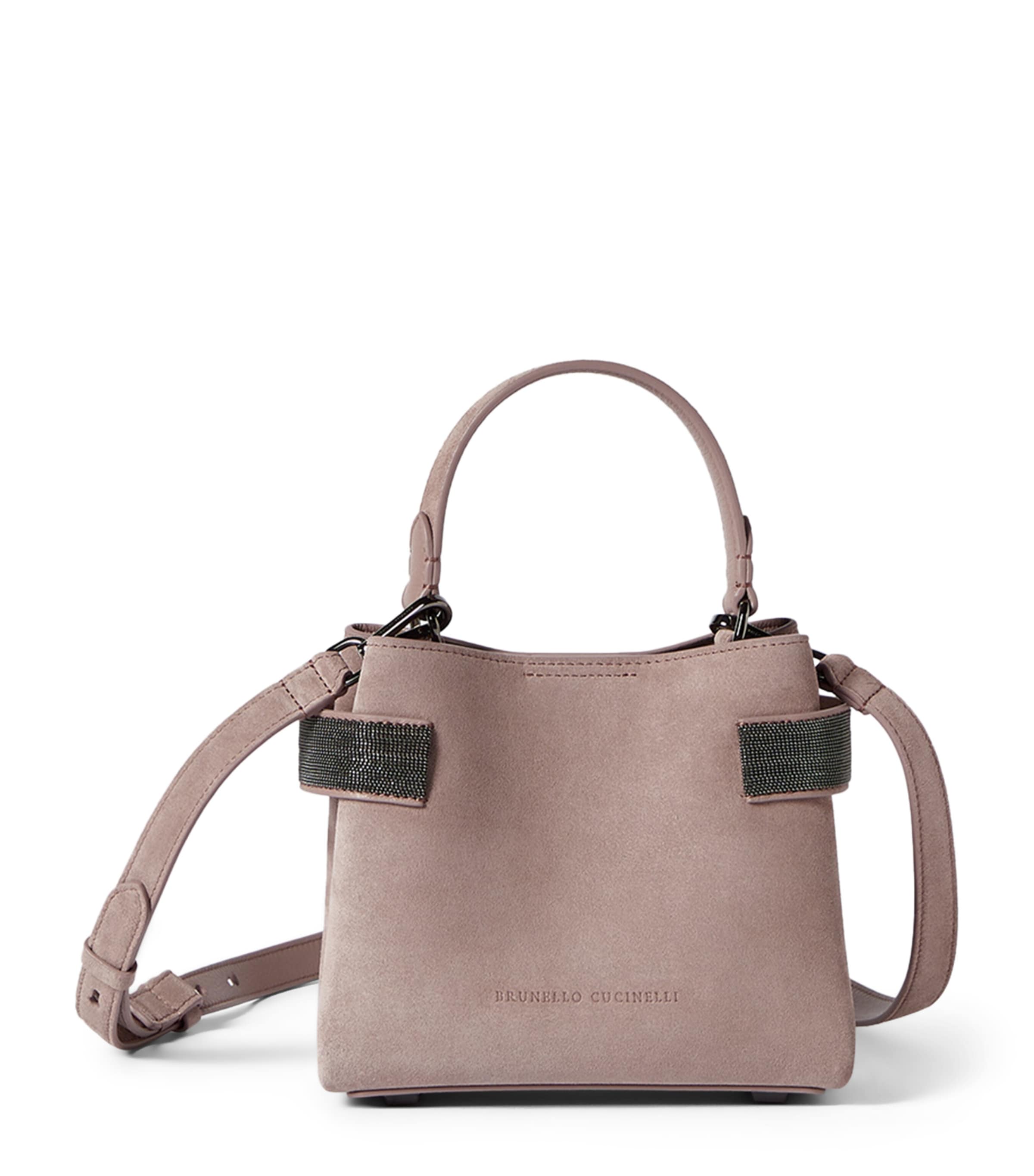 Brunello Cucinelli Small Suede Essence Top-Handle Bag