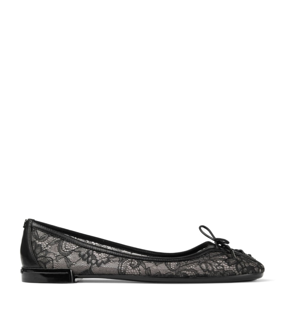 Jimmy Choo Scarlett Lace Ballet Flats Black/black