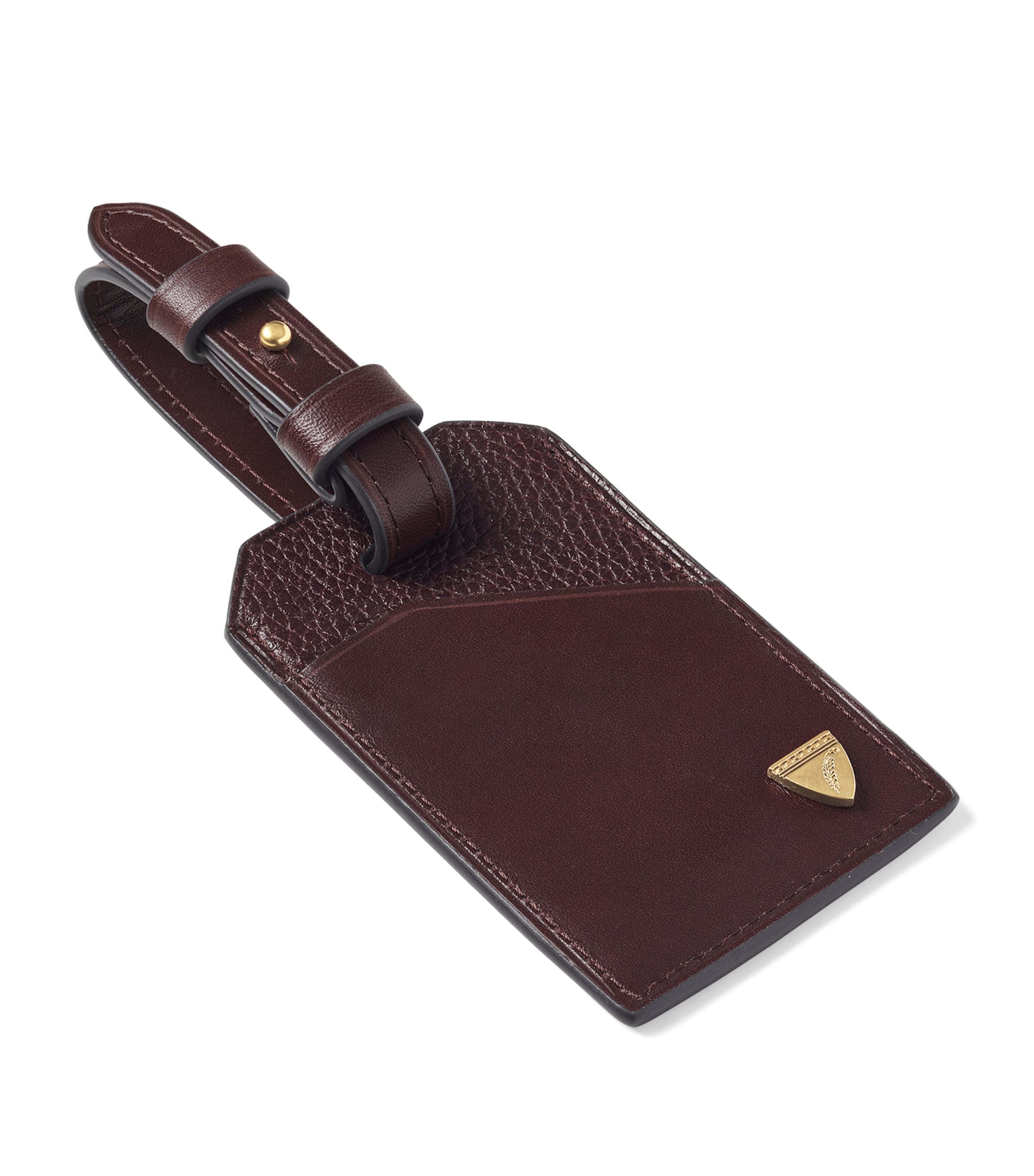 Aspinal Of London Large Leather Luggage Tag Conker