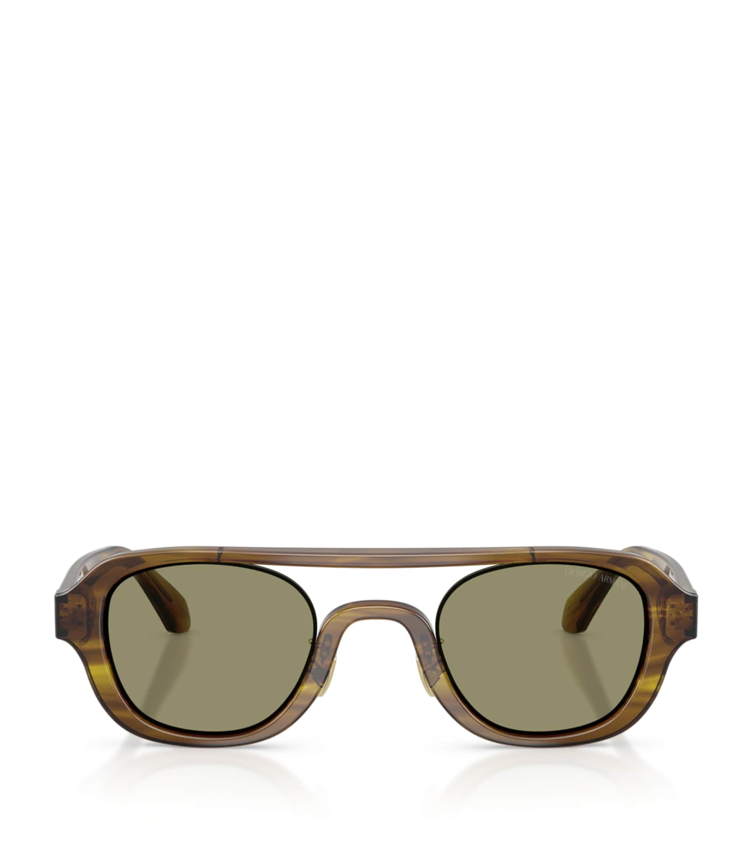 Giorgio Armani Acetate AR8247 Irregular Sunglasses Brown