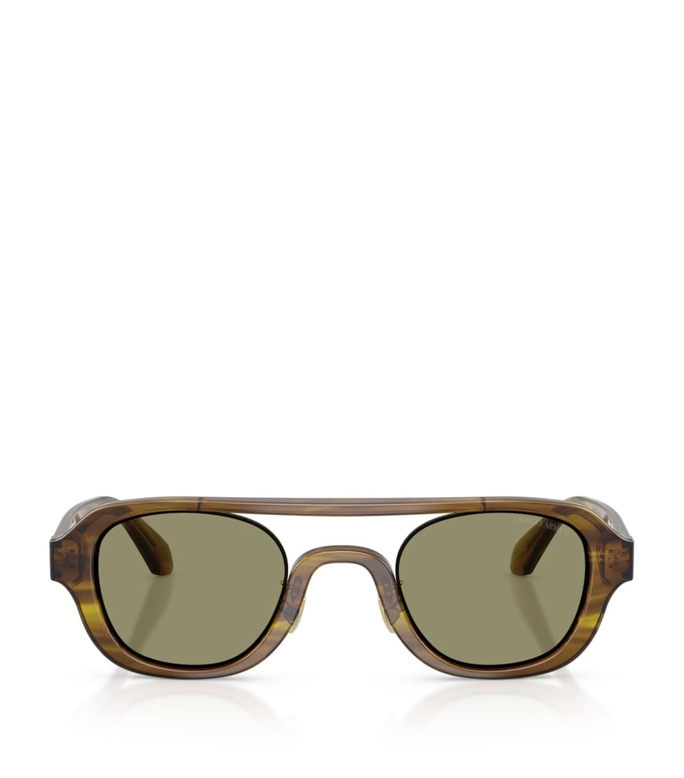 Giorgio Armani Acetate AR8247 Irregular Sunglasses Brown