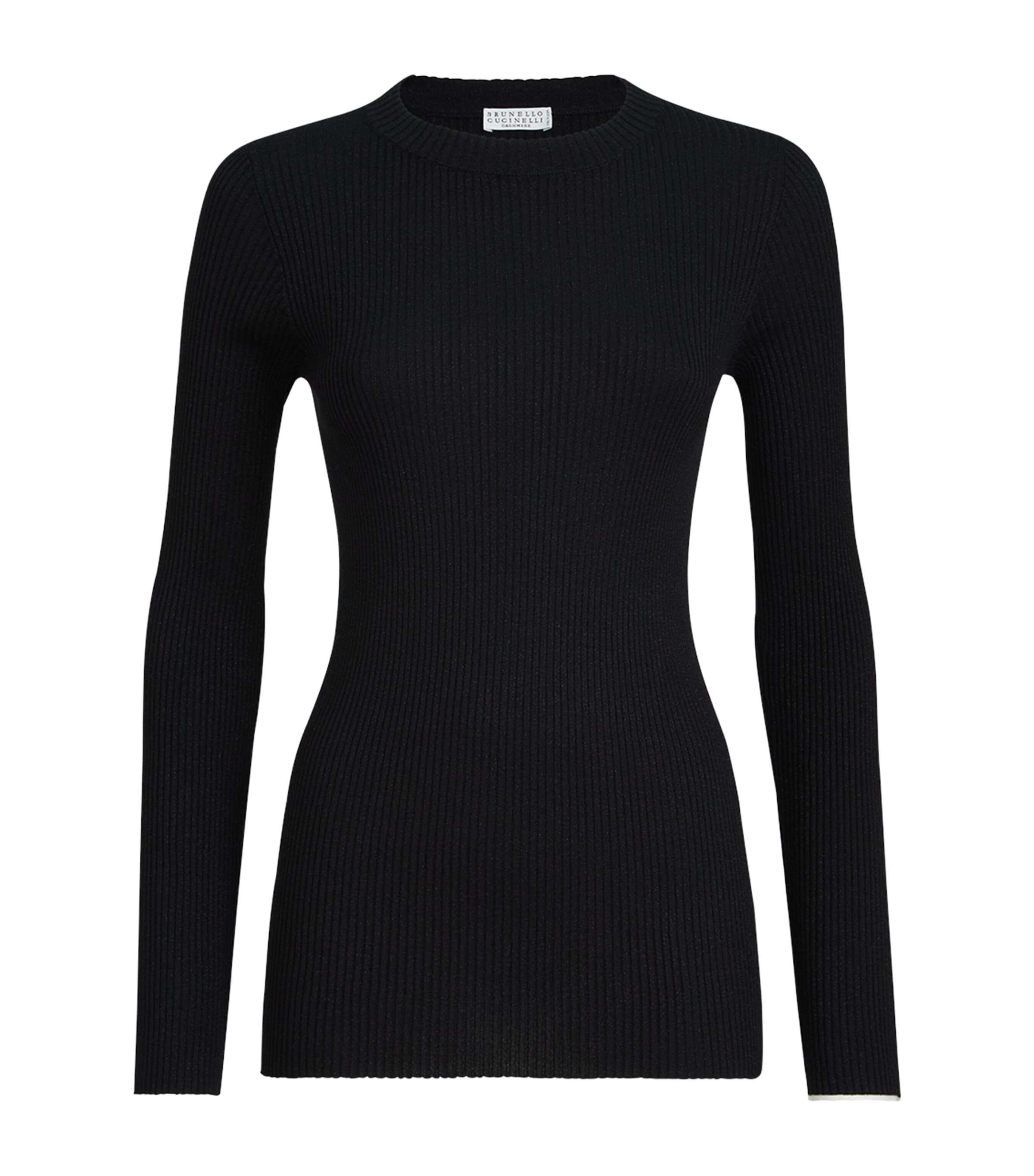 Brunello Cucinelli Womens Cashmere-Blend Sparkle Sweater