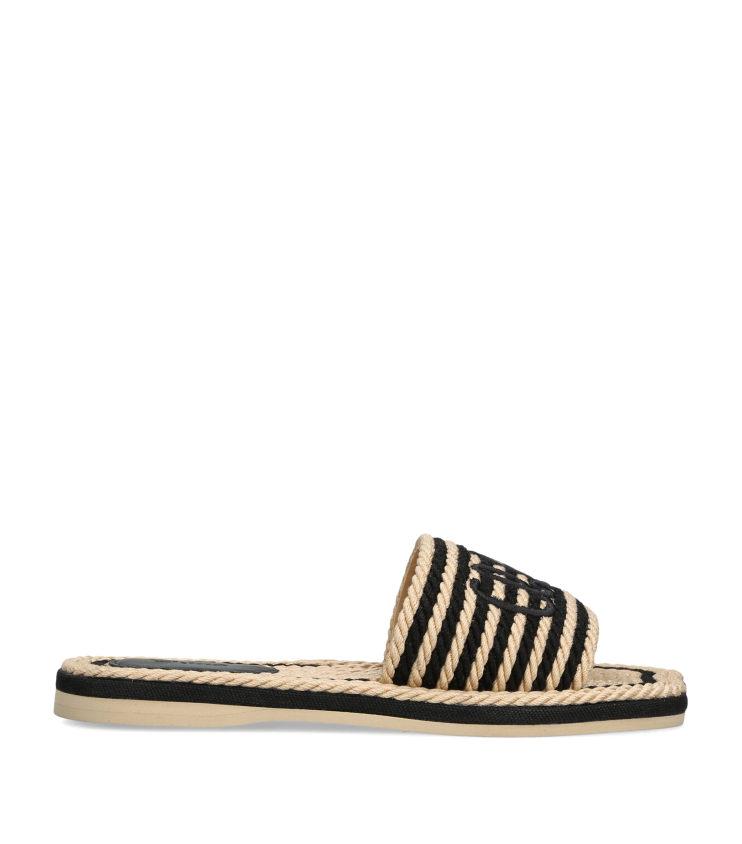 Chloé Woven Logo Sandals Blk/white