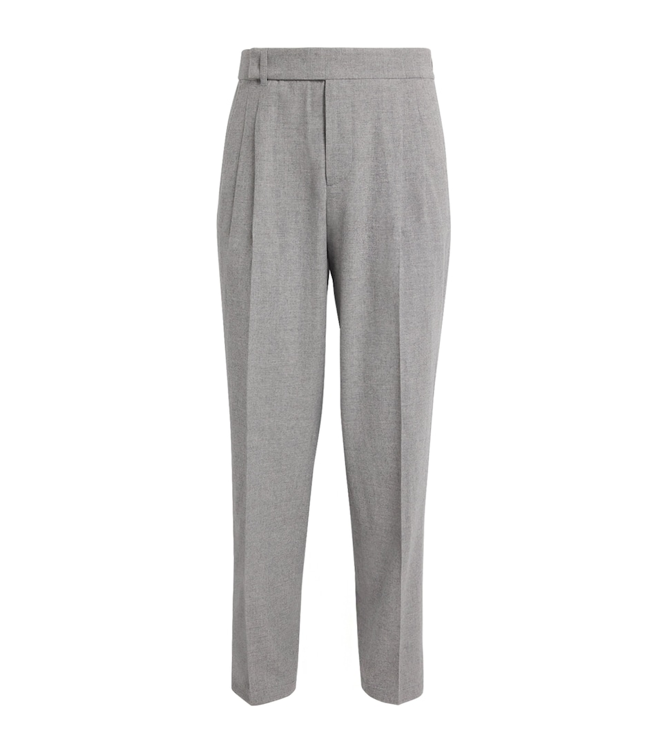 Wool-Blend Pleated Trousers