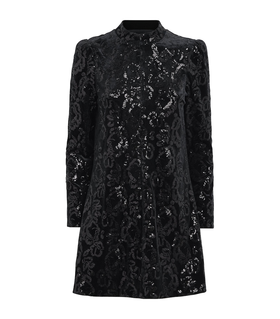 Velour Sequin Mini Dress