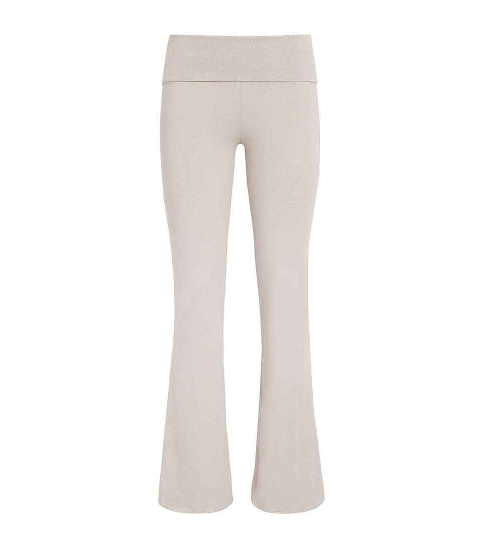 Skims Womens Cotton Jersey Foldover Trousers Stone