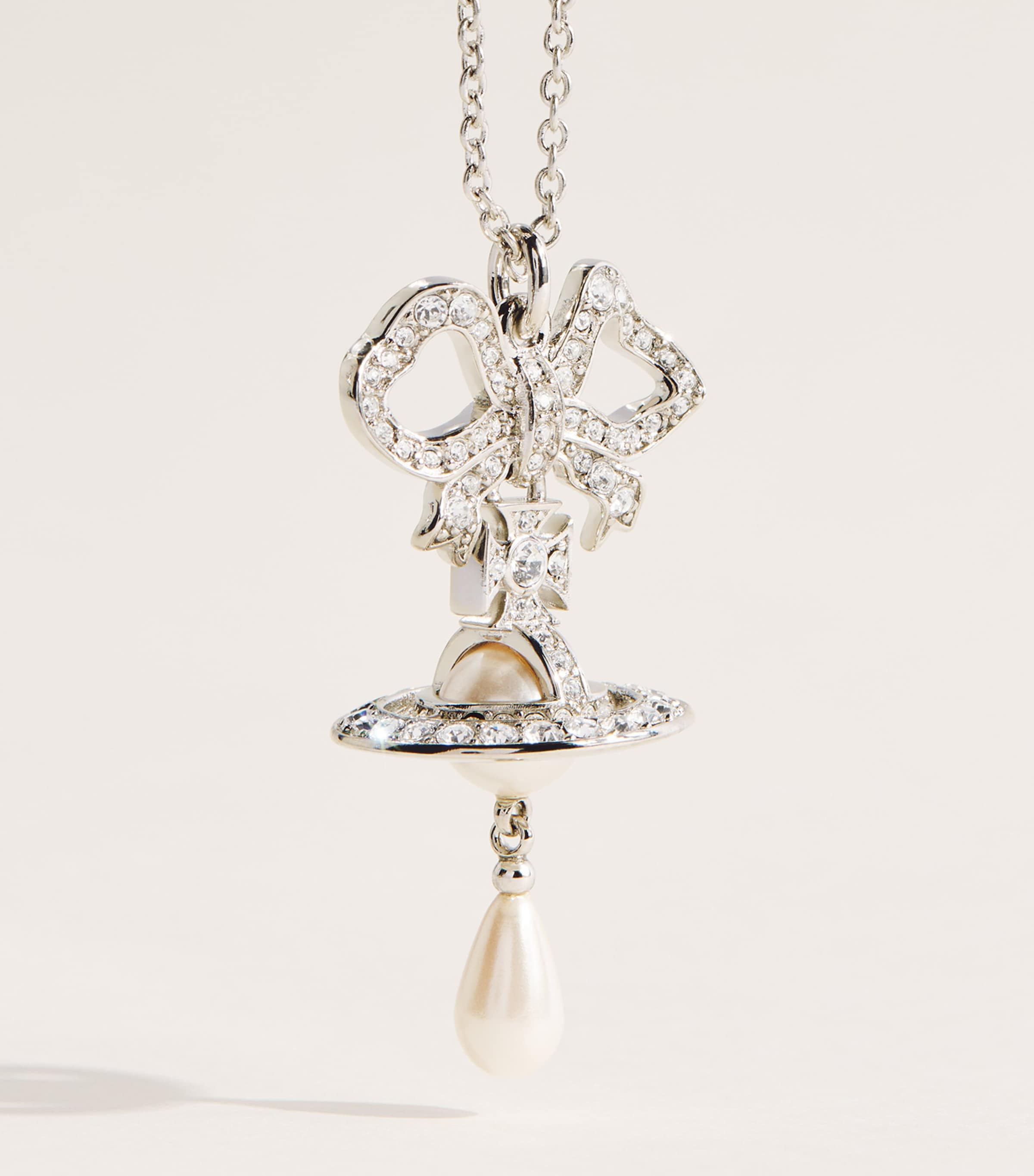 Vivienne Westwood Crystal and Faux Pearl Rigoberta Necklace Crystal