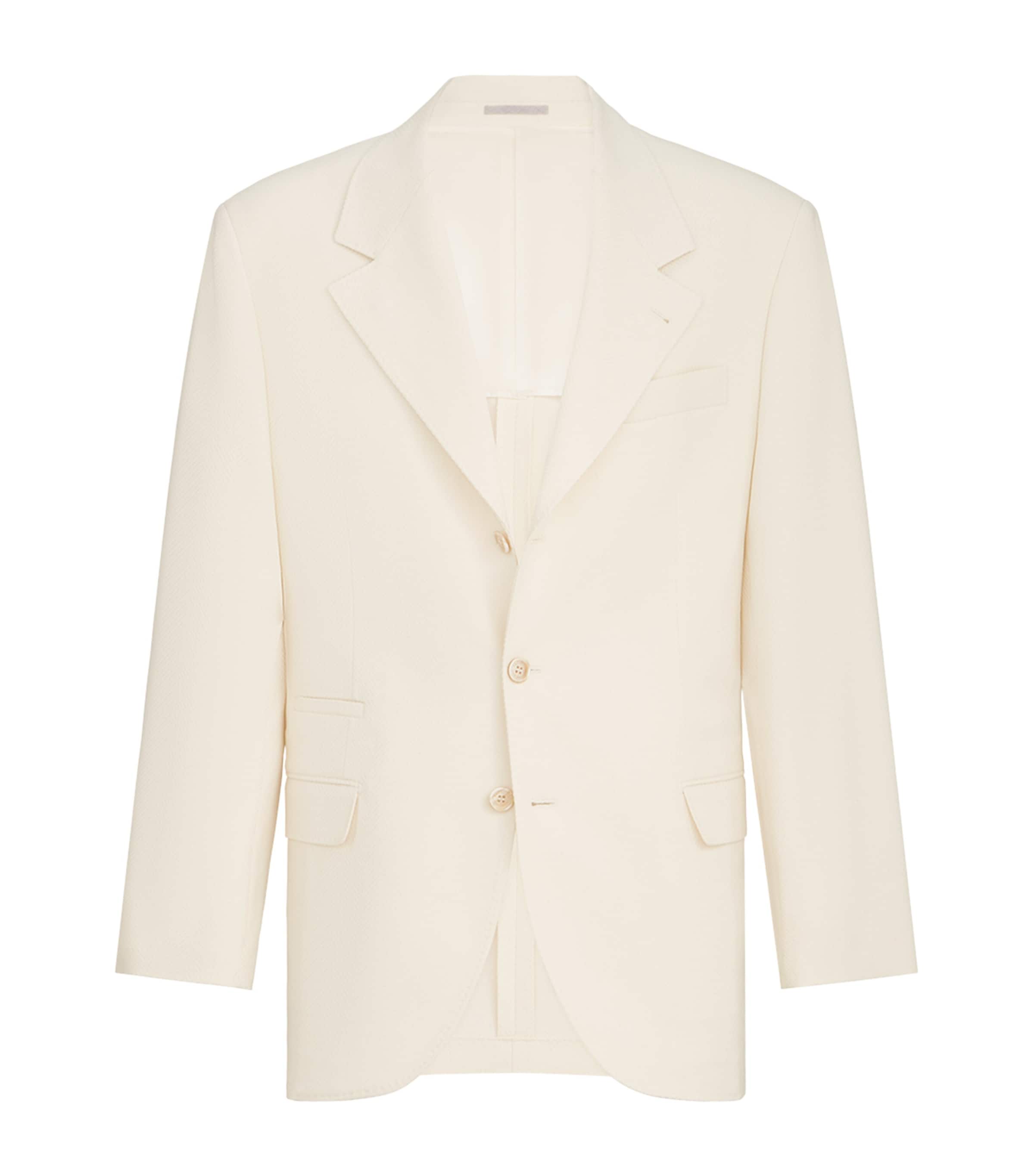 Brunello Cucinelli Mens Virgin Wool-Cotton Single-Breasted Blazer