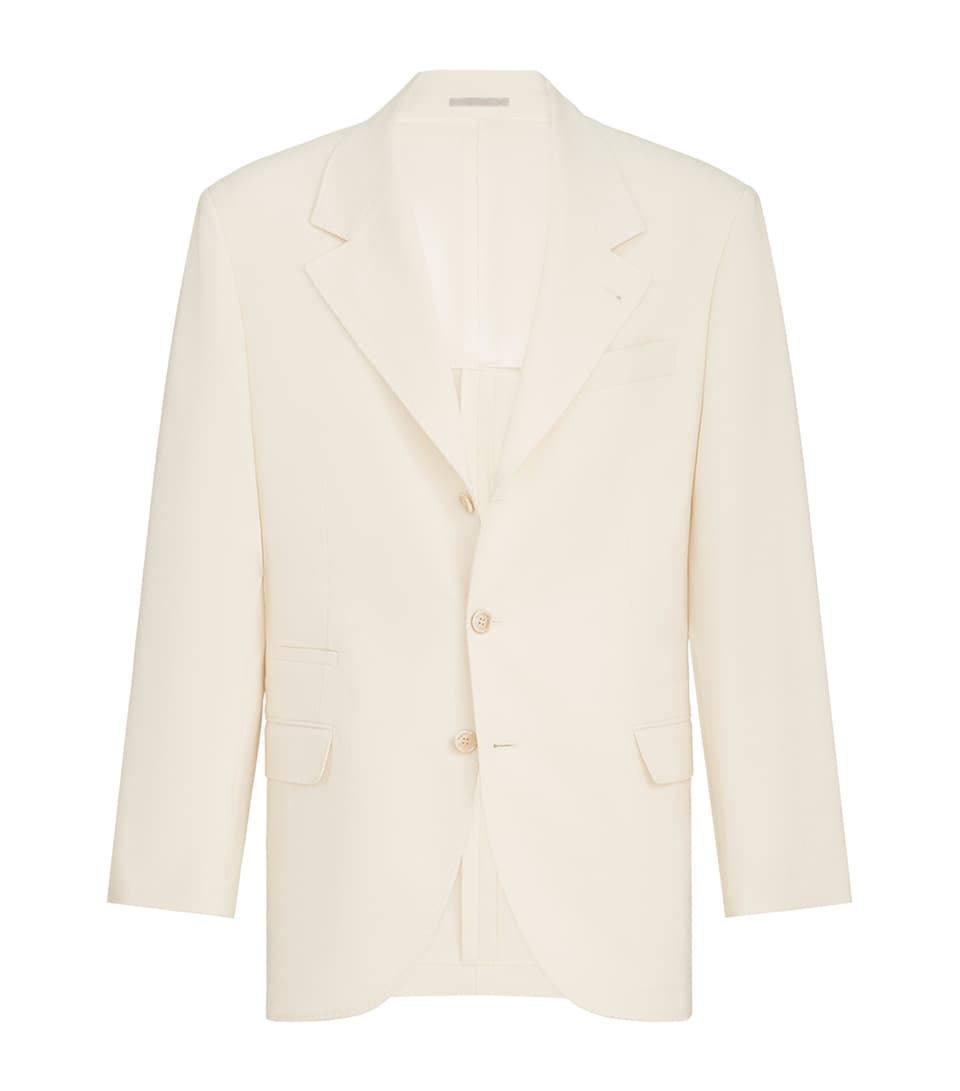 Brunello Cucinelli Mens Virgin Wool-Cotton Single-Breasted Blazer