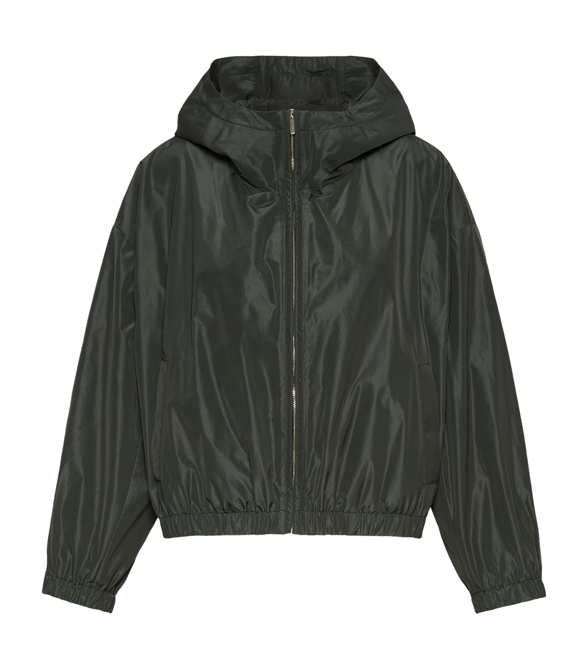 Max Mara Womens Water-Repellent Taffeta Jacket Dark Green