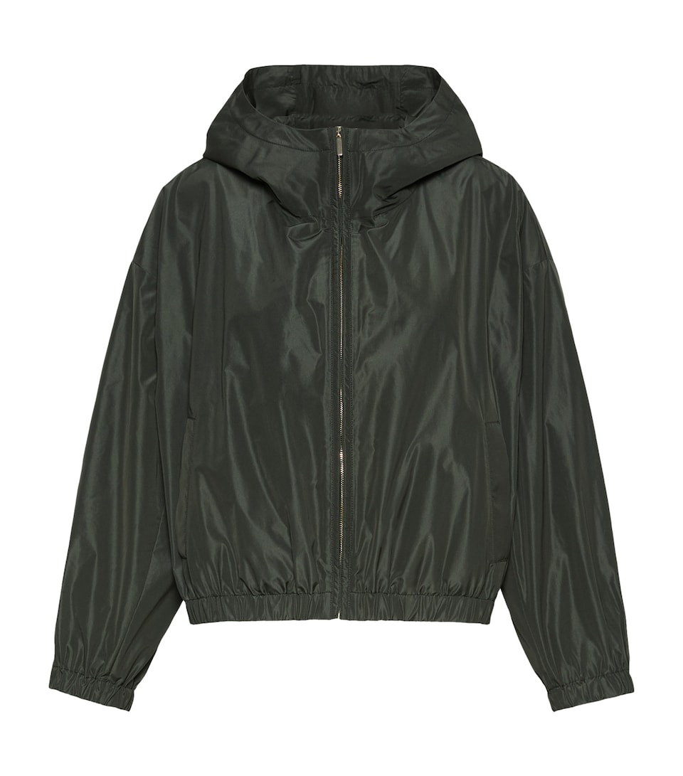 Max Mara Womens Water-Repellent Taffeta Jacket Dark Green