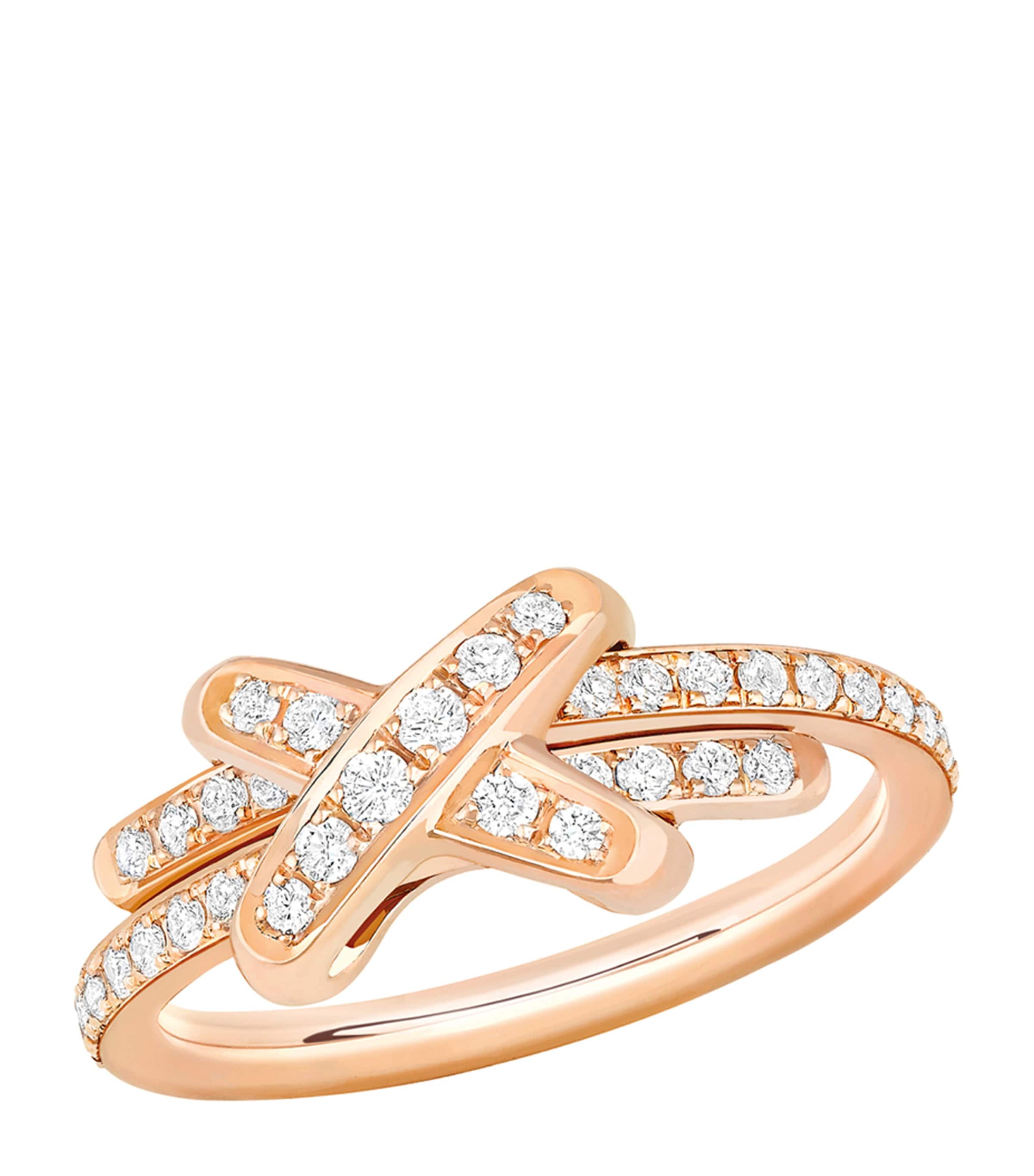 Rose Gold and Diamond Jeux de Liens Ring