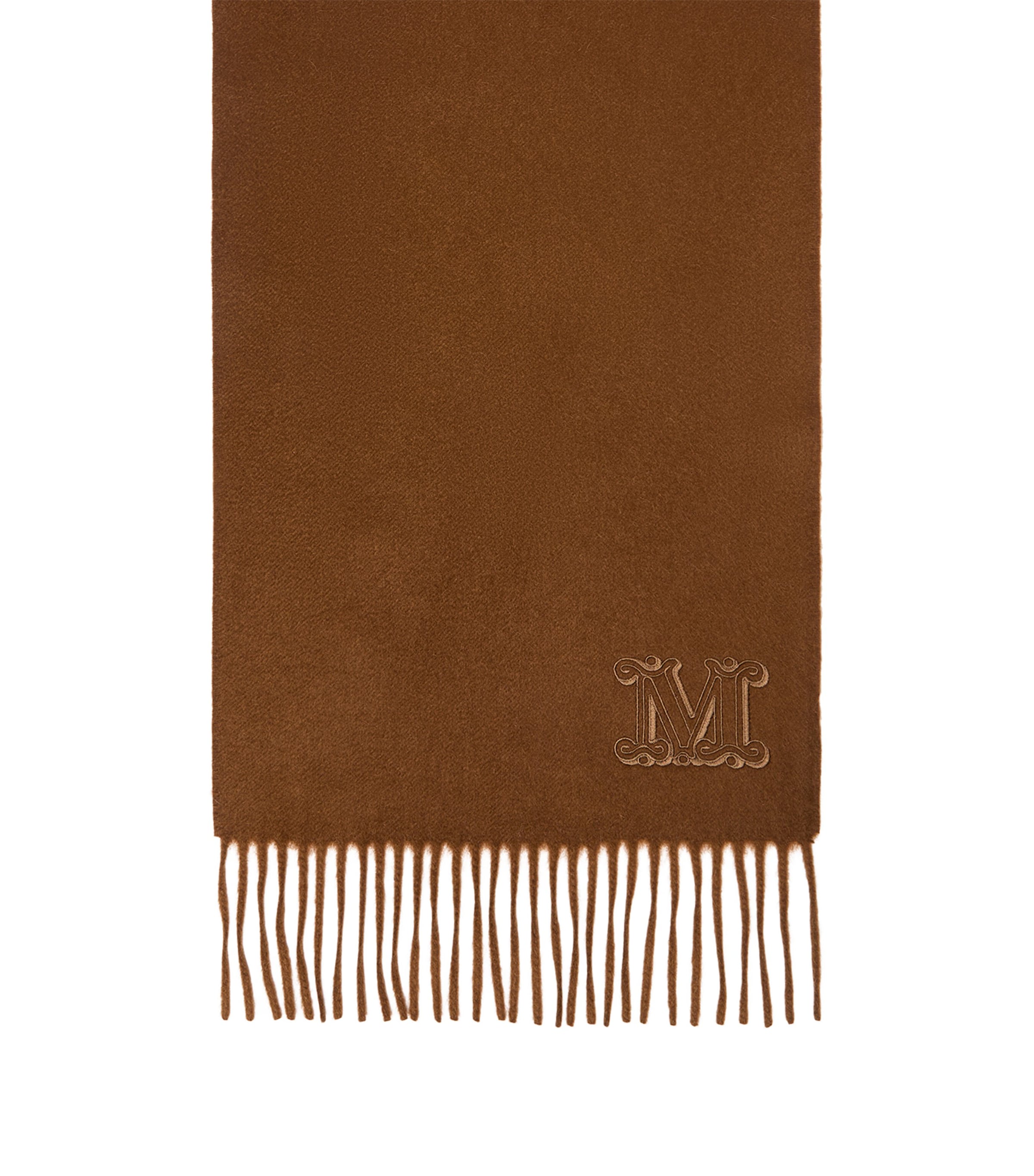 Max Mara Cashmere Monogram Scarf Hazelnut Brown