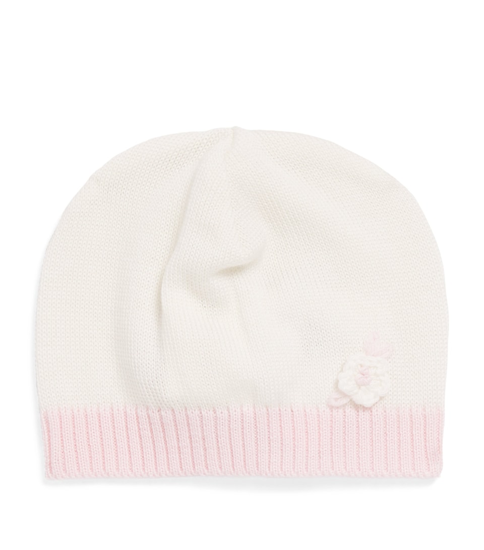 Wool Floral-Appliqué Hat