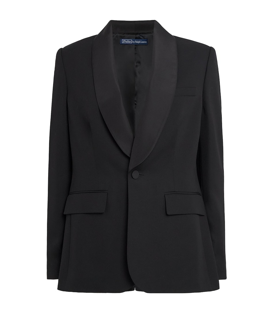 Polo Ralph Lauren Womens Wool Single-Breasted Blazer Polo Black