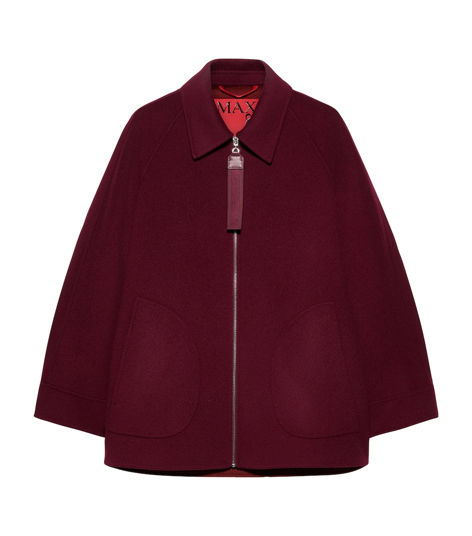 MAX&Co. Womens Wool A-Line Coat Bordeaux