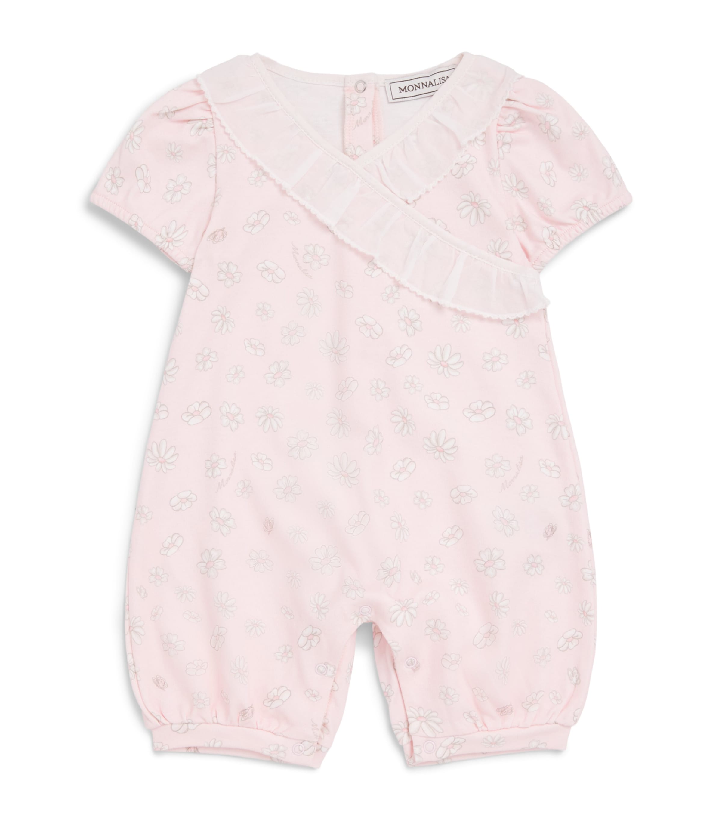 Monnalisa Cotton Daisy Playsuit (1 Months-9 Months) Pink Fairytale