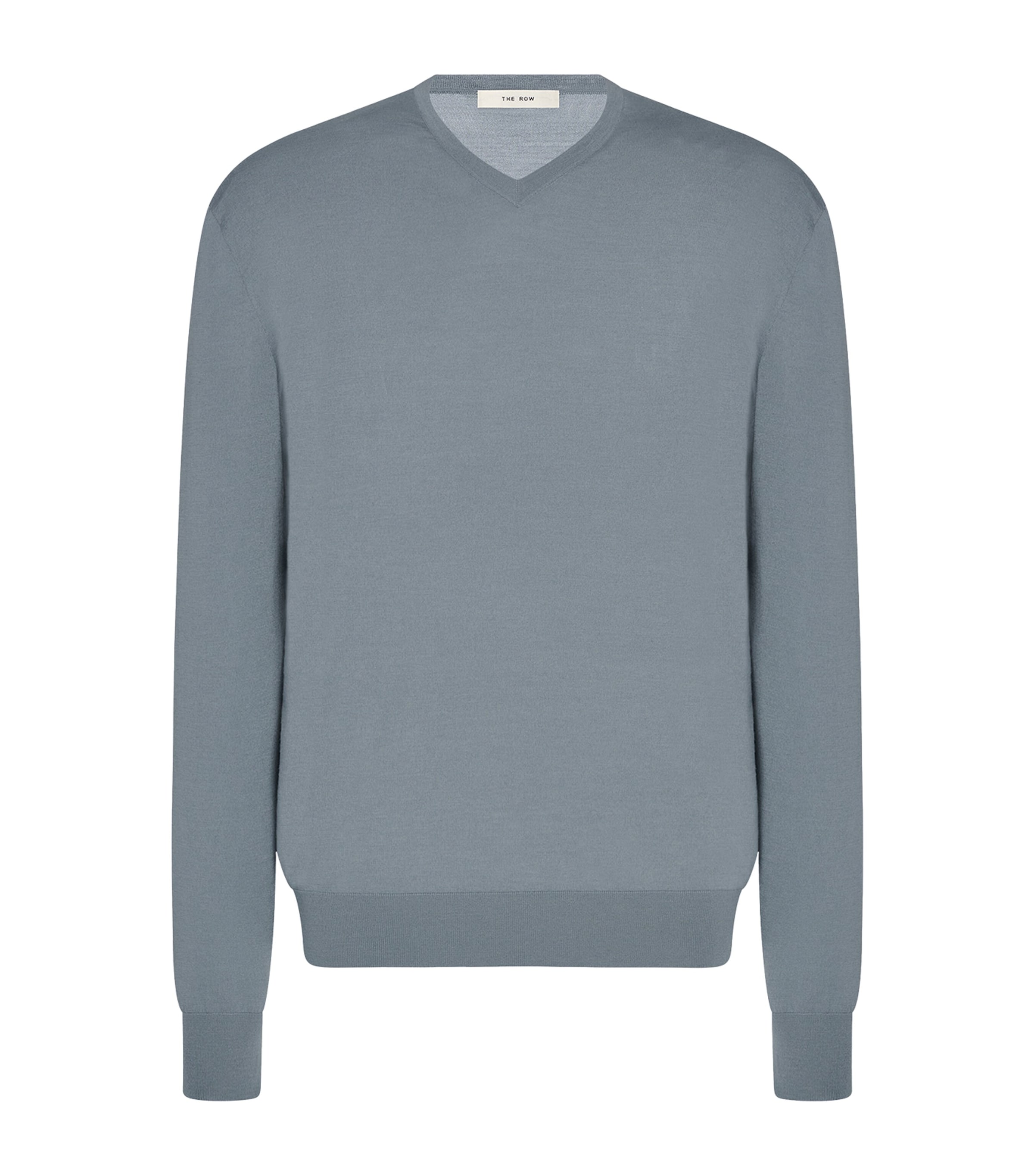 The Row Mens Senna Merino Sweater Azure Grey