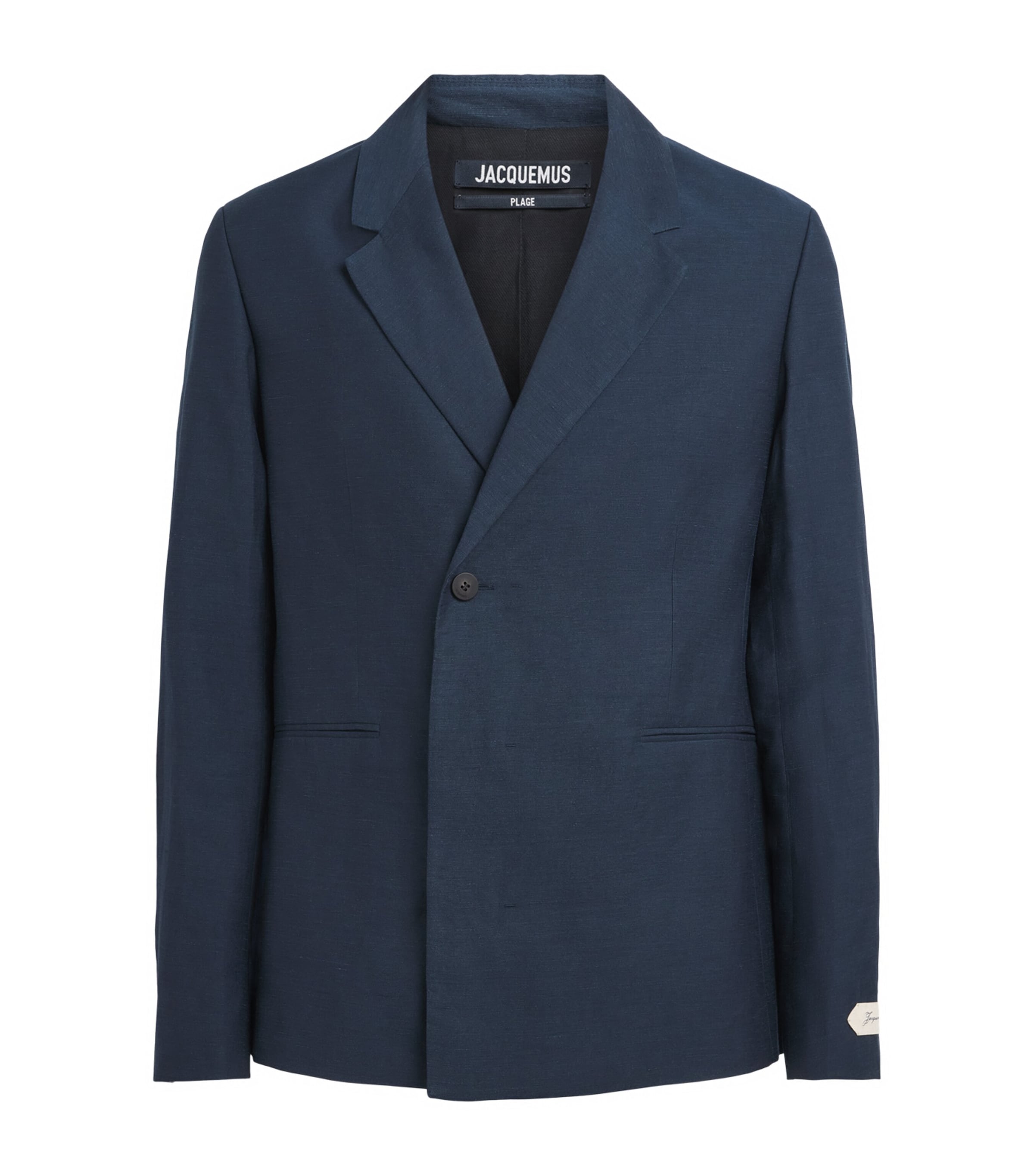 Jacquemus Mens Linen-Blend Melo Blazer Dark Navy/