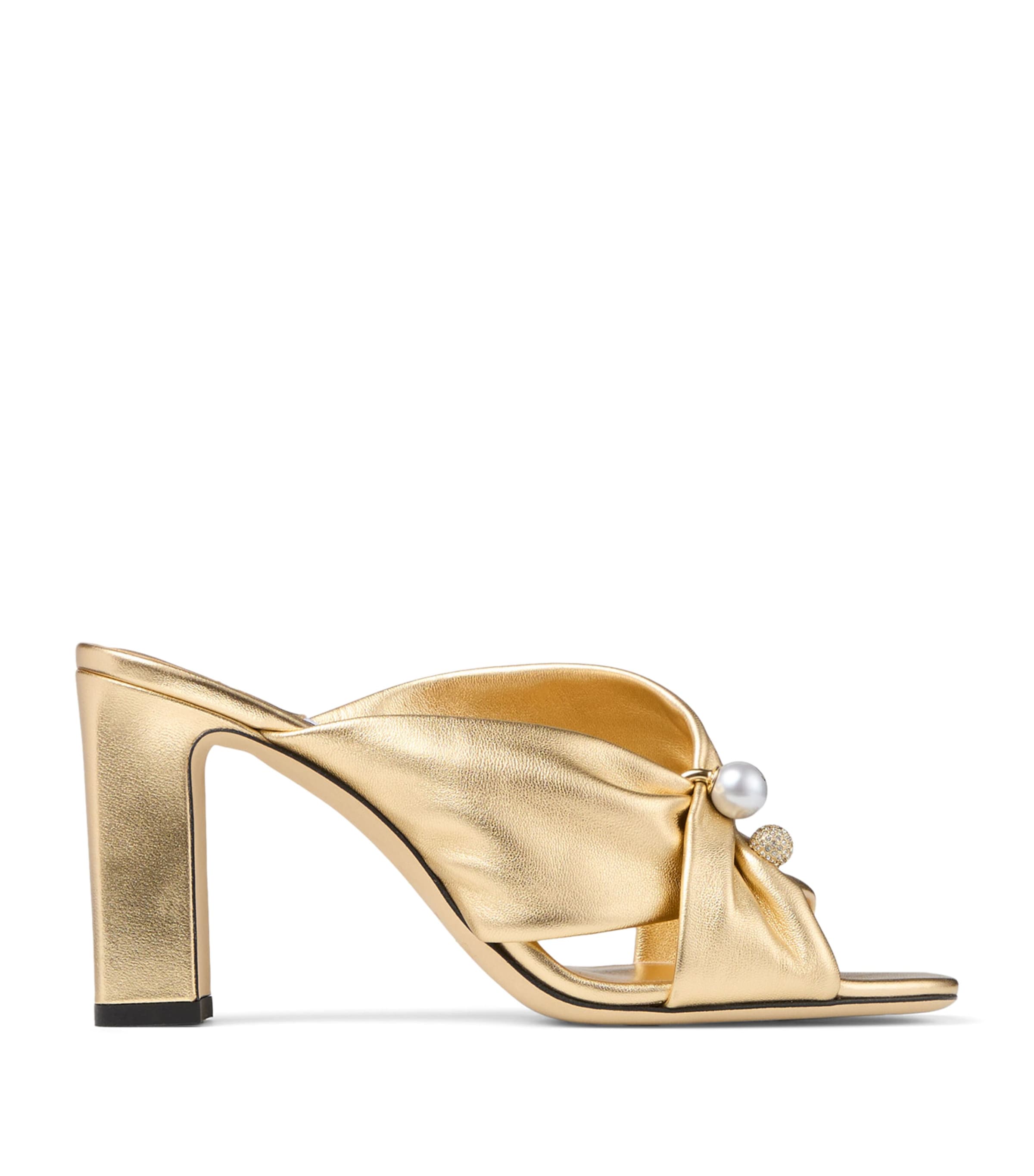 Jimmy Choo Rafi 85 Leather Heeled Sandals Gold