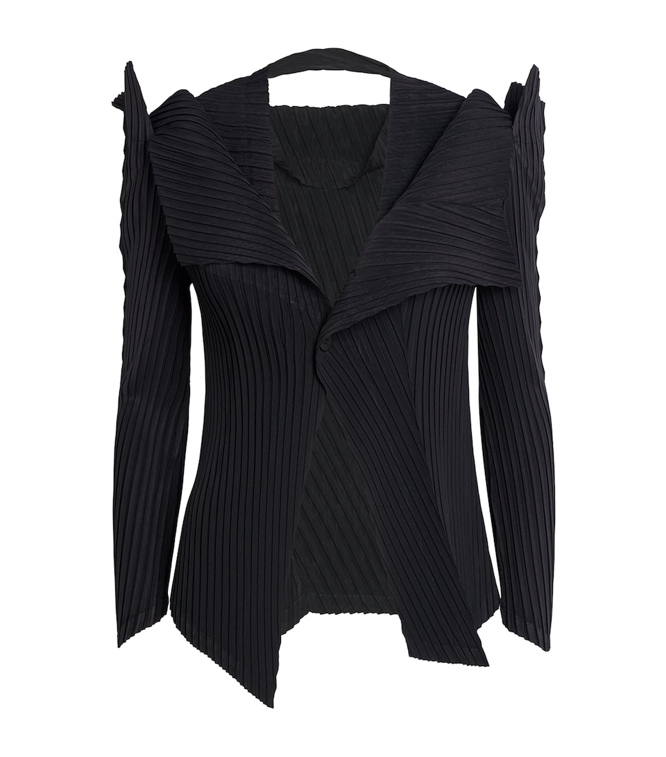 Issey Miyake Womens Tubular Pleats Cardigan Black