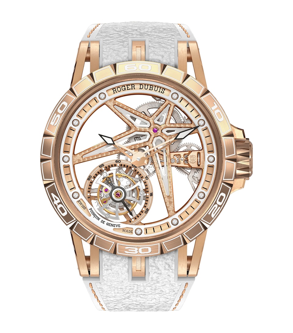 Roger Dubuis Pink Gold Excalibur Spider Monotourbillon Watch 39mm Grey