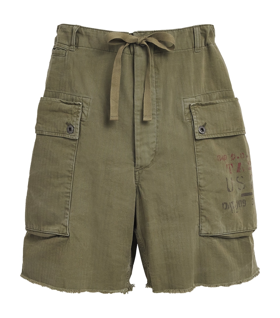 Cotton Relaxed Utility Cargo Shorts